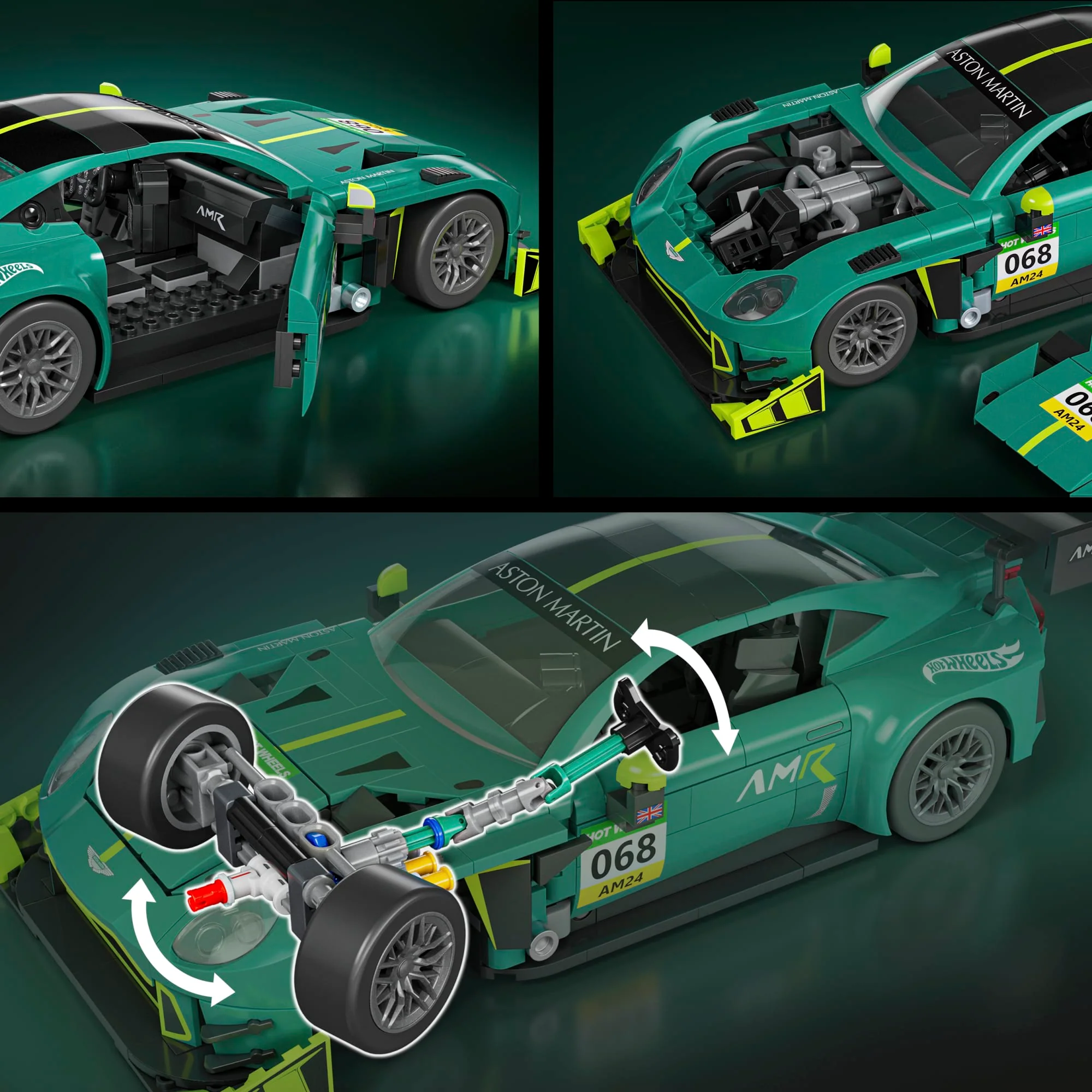 Mattel Brick Shop Hot Wheels ’24 Aston Martin Vantage Gt3 Building Toy Kit (793 Pieces), For Collectors - Image 6
