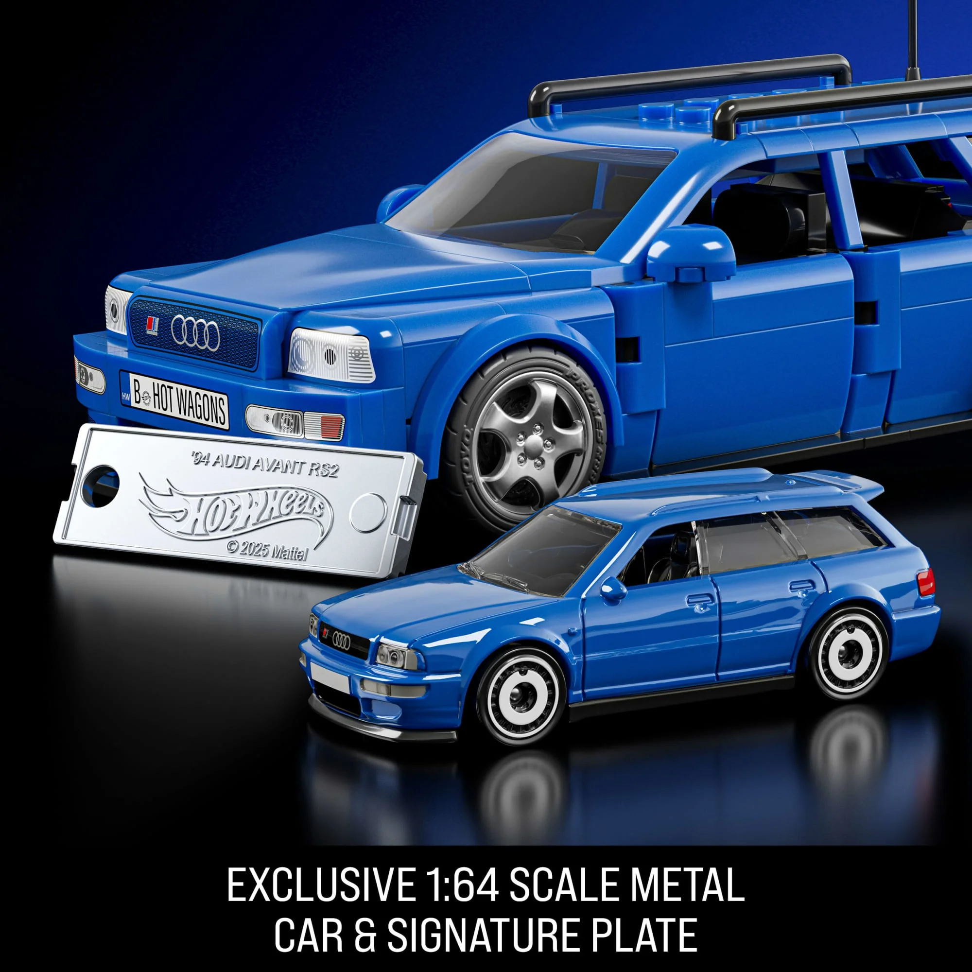 Mattel Brick Shop Hot Wheels Audi Avant RS2 Building Toy Kit (253 Pieces), For Collectors - Image 5