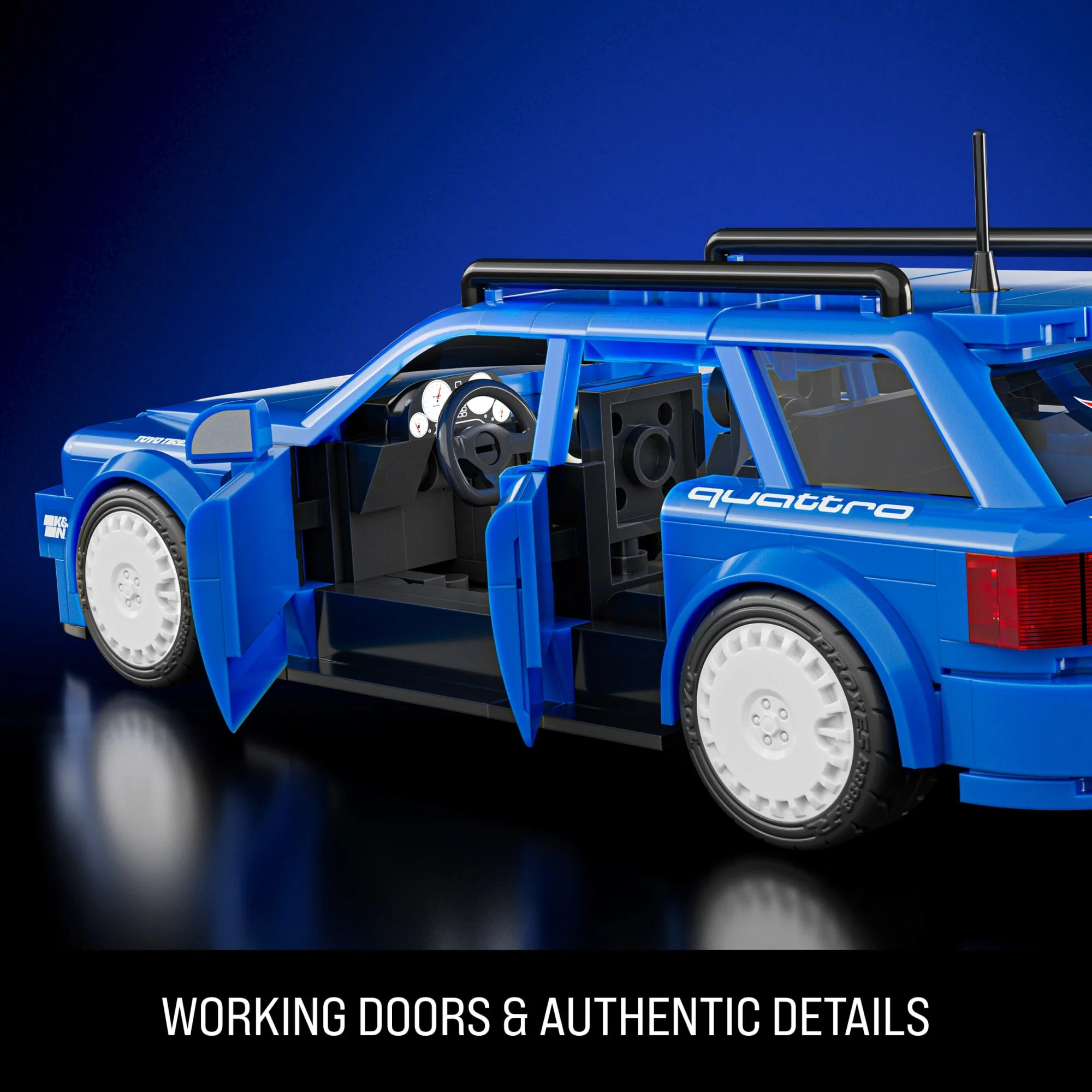 Mattel Brick Shop Hot Wheels Audi Avant RS2 Building Toy Kit (253 Pieces), For Collectors - Image 6