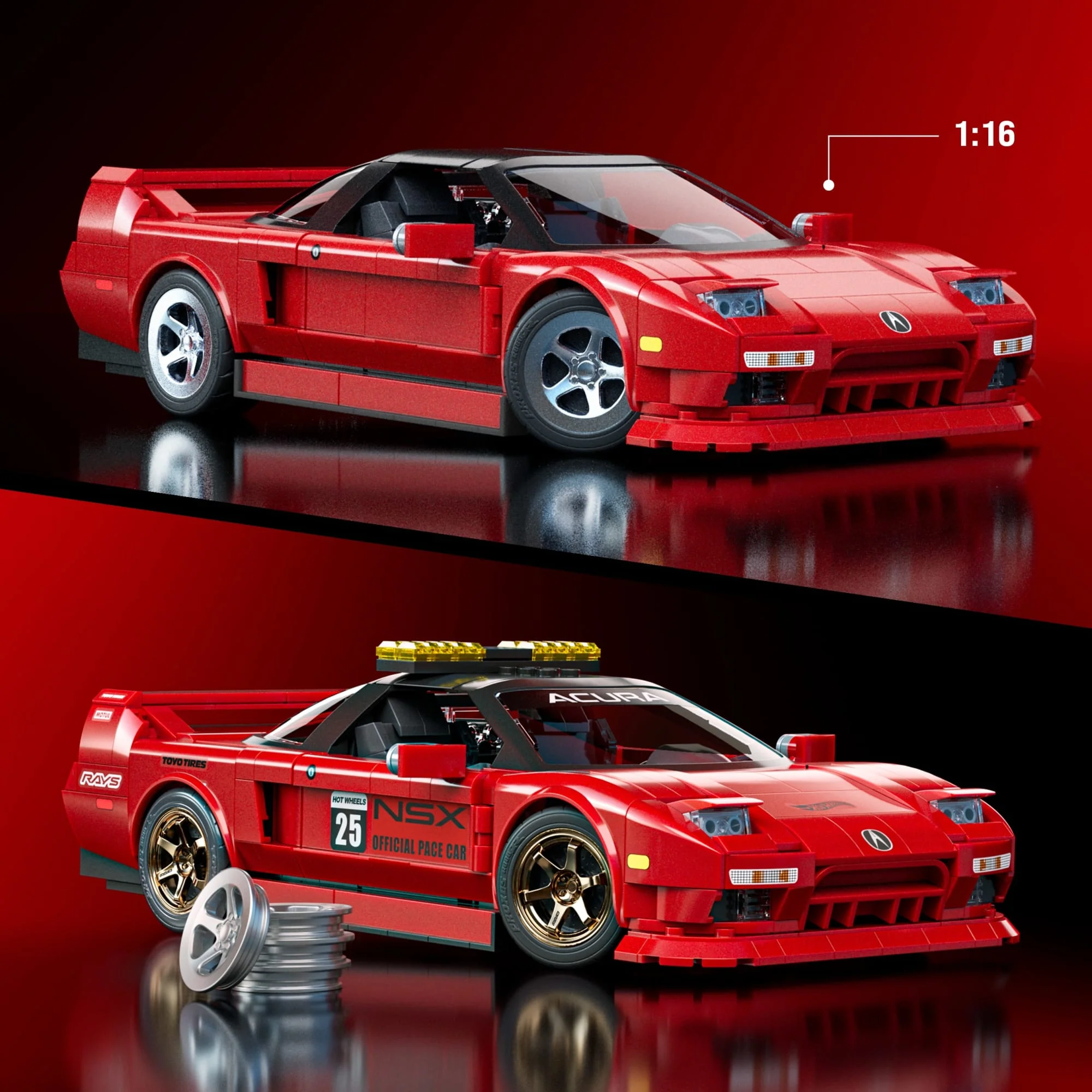 Mattel Brick Shop Hot Wheels Acura Nsx 1990, Kit de Construction de Jouets 876 Pièces, de Collection - Image 6