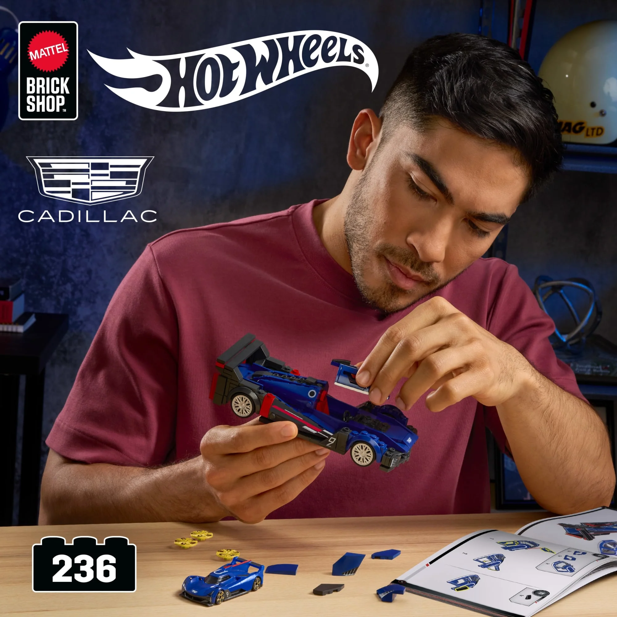 Mattel Brick Shop Hot Wheels Cadillac Project Gtp Hypercar Building Toy Kit (236 Pieces), For Collectors - Image 2