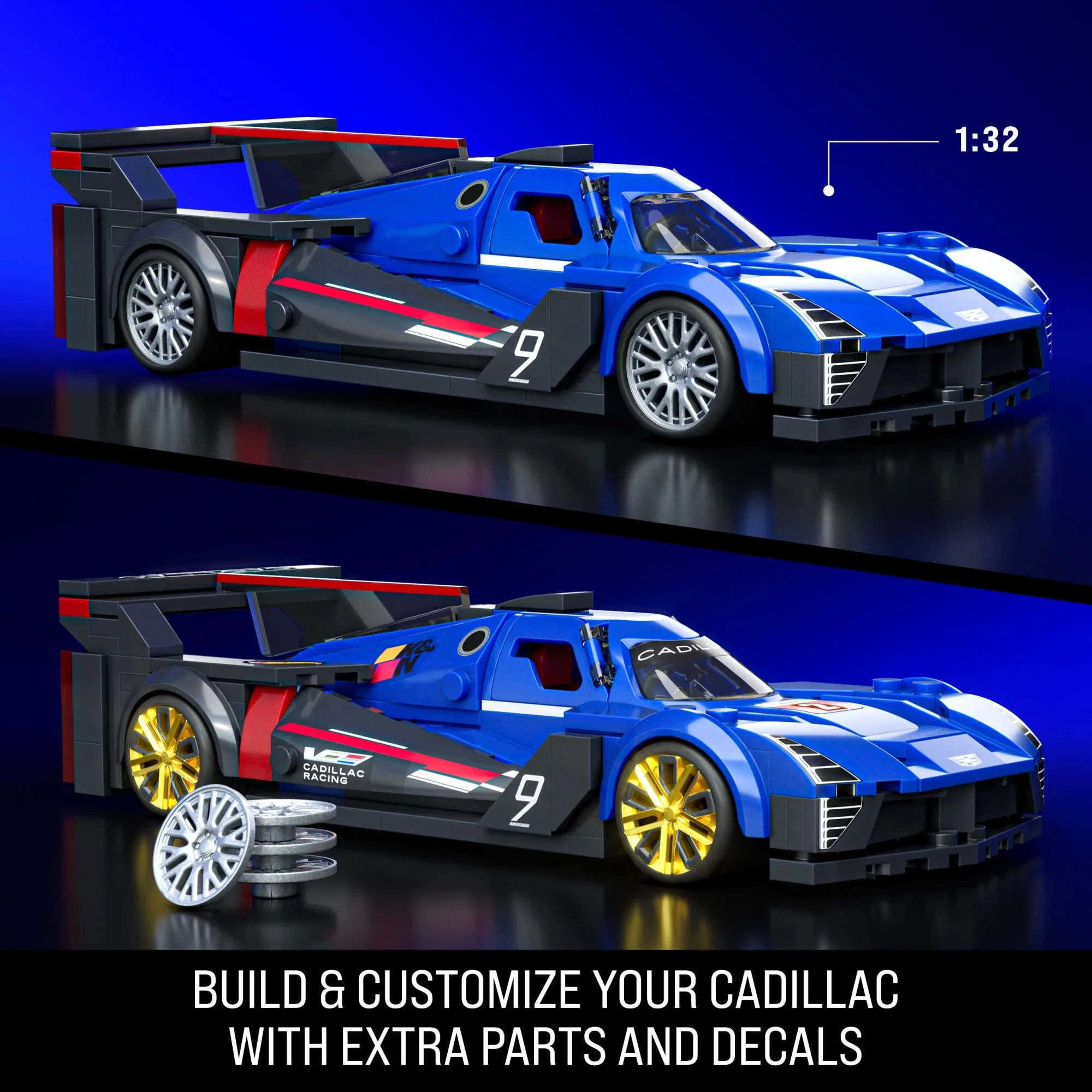Mattel Brick Shop Hot Wheels Cadillac Project GTP Hypercar Building Toy Kit (236 Pieces), for Collectors - Image 3