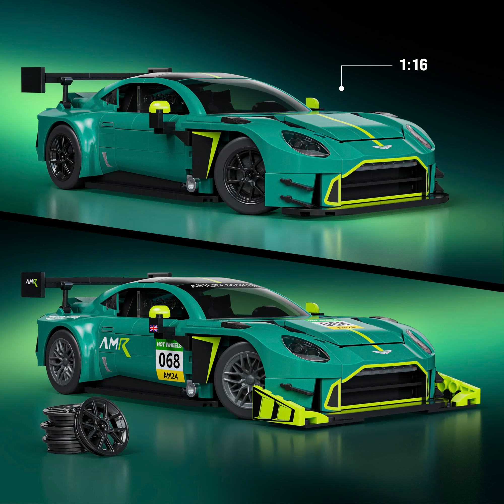 Mattel Brick Shop Hot Wheels-Coffret de Construction Aston Martin Vantage Gt3 - Image 3