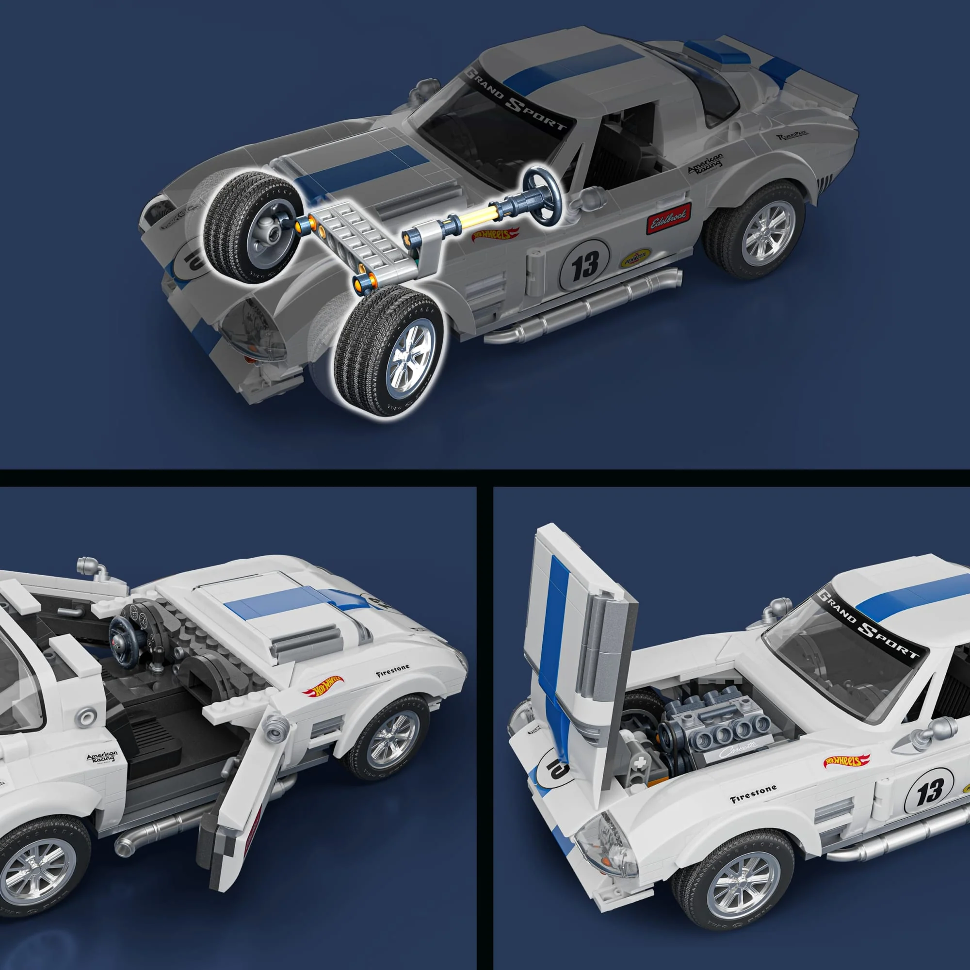 Mattel Brick Shop Hot Wheels Corvette Grand Sport, Kit de Construction de Jouets 918 Pièces, de Collection - Image 6