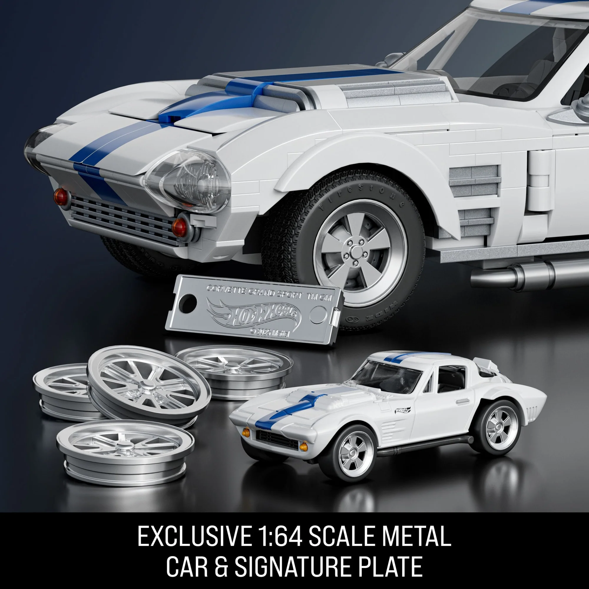 Mattel Brick Shop Hot Wheels Corvette Grand Sport Building Toy Kit (918 Pieces), for Collectors - Image 5