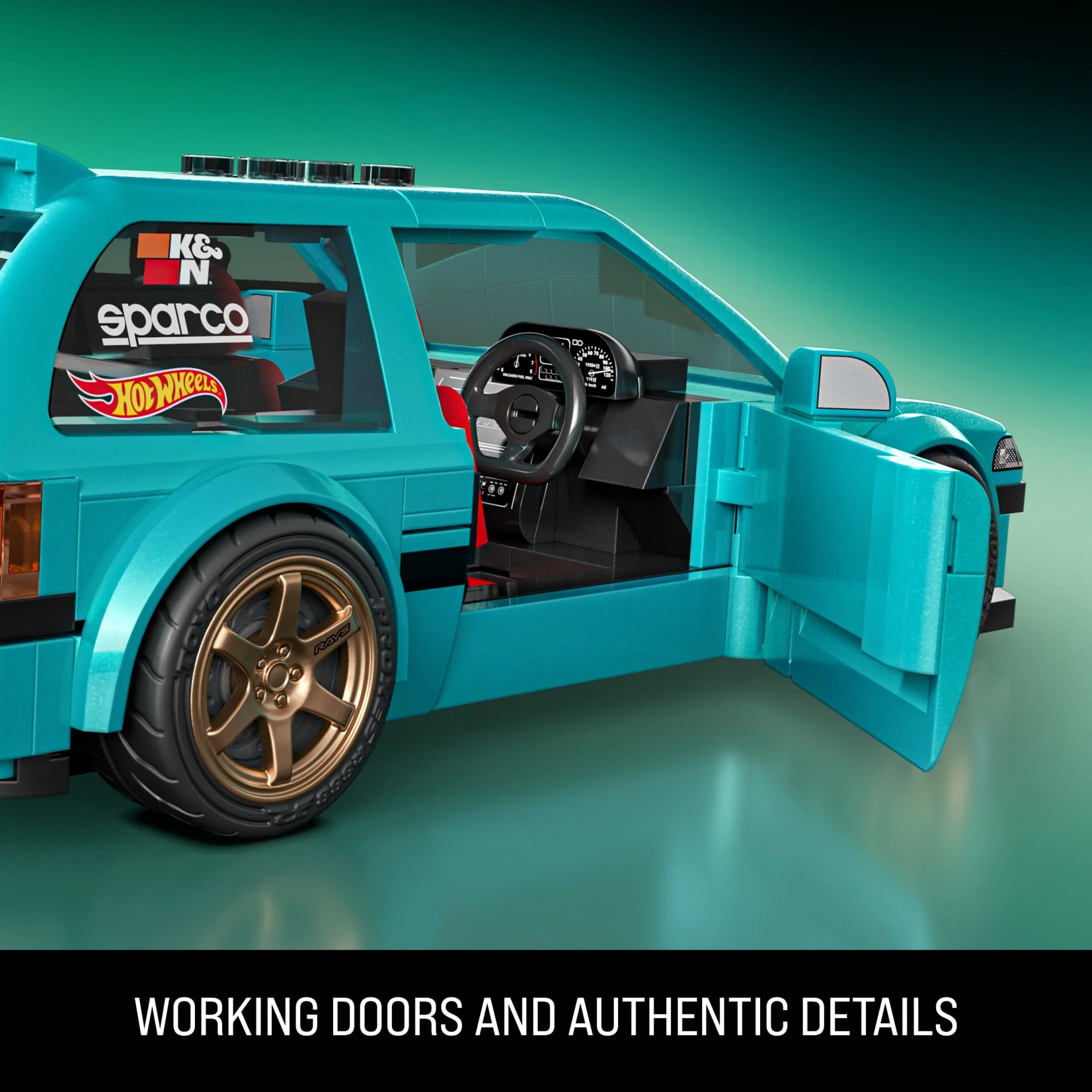 Mattel Brick Shop Hot Wheels Custom ’90 Honda Civic Ef Building Toy Kit (248 Pieces), For Collectors - Image 6