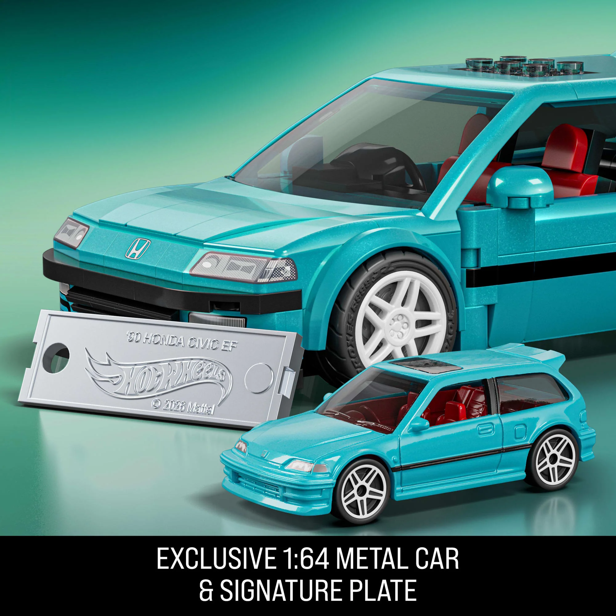 Mattel Brick Shop Hot Wheels Custom ’90 Honda Civic Ef Building Toy Kit (248 Pieces), For Collectors - Image 5