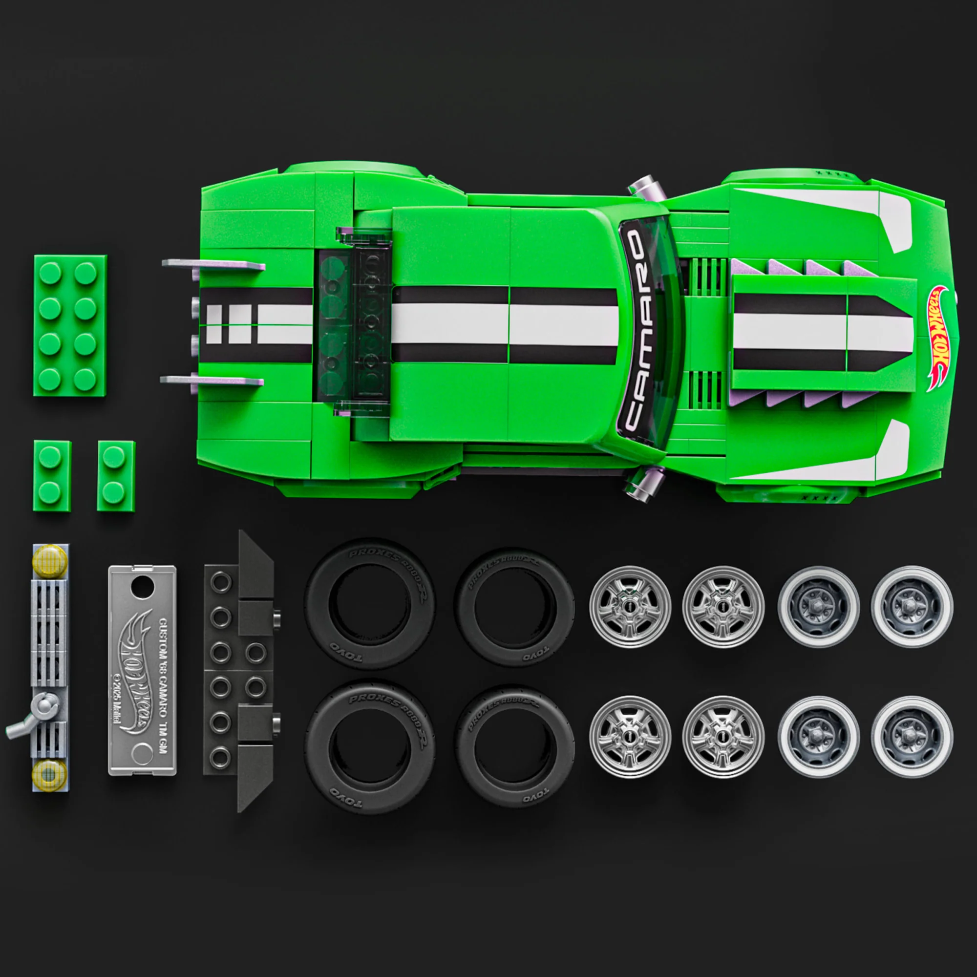 Mattel Brick Shop Hot Wheels Jogo de Construção Speed Custom '68 Camaro - Image 4