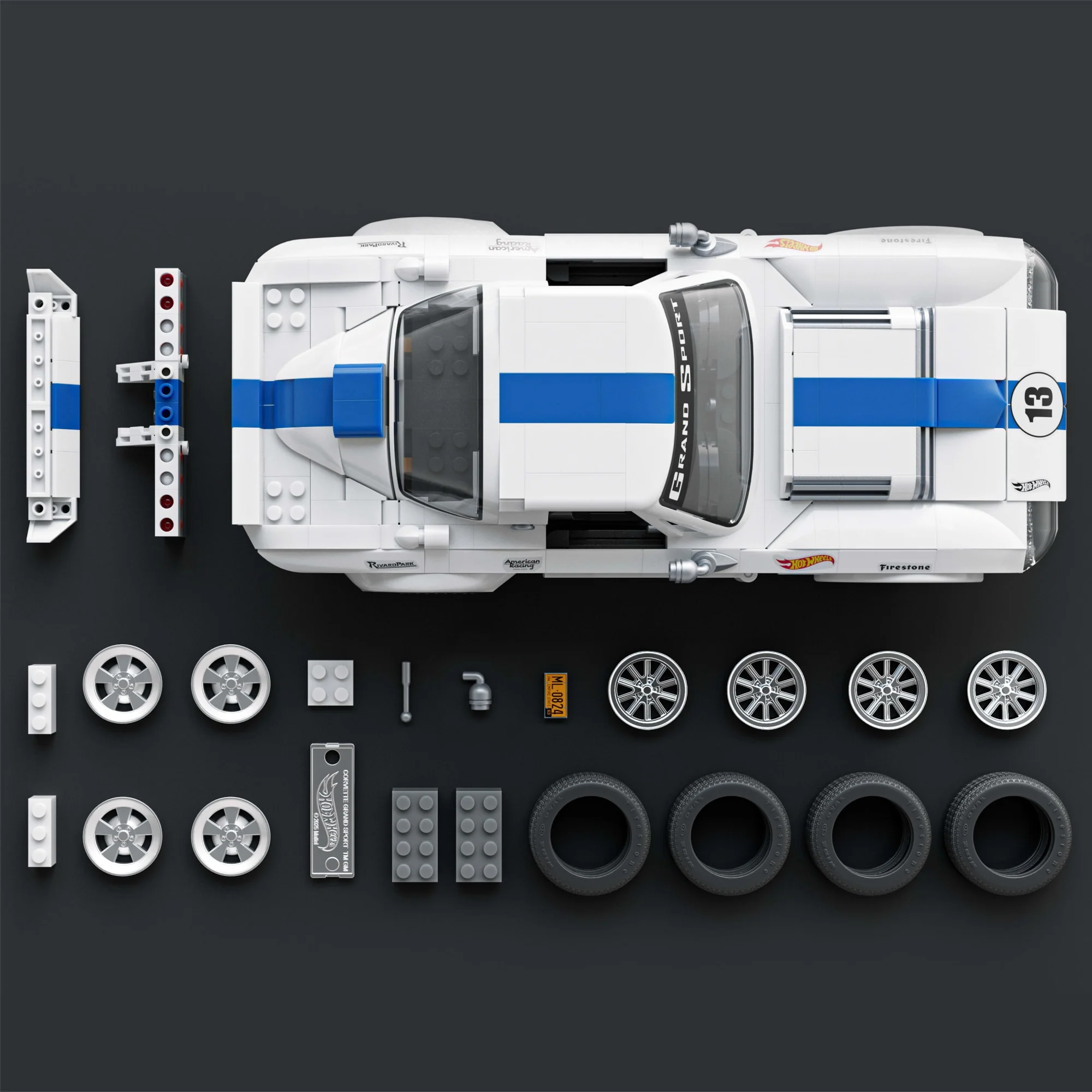 Mattel Brick Shop Hot WheelsJuguete de Construcción Elite 63 Corvette Grand Sport - Image 4