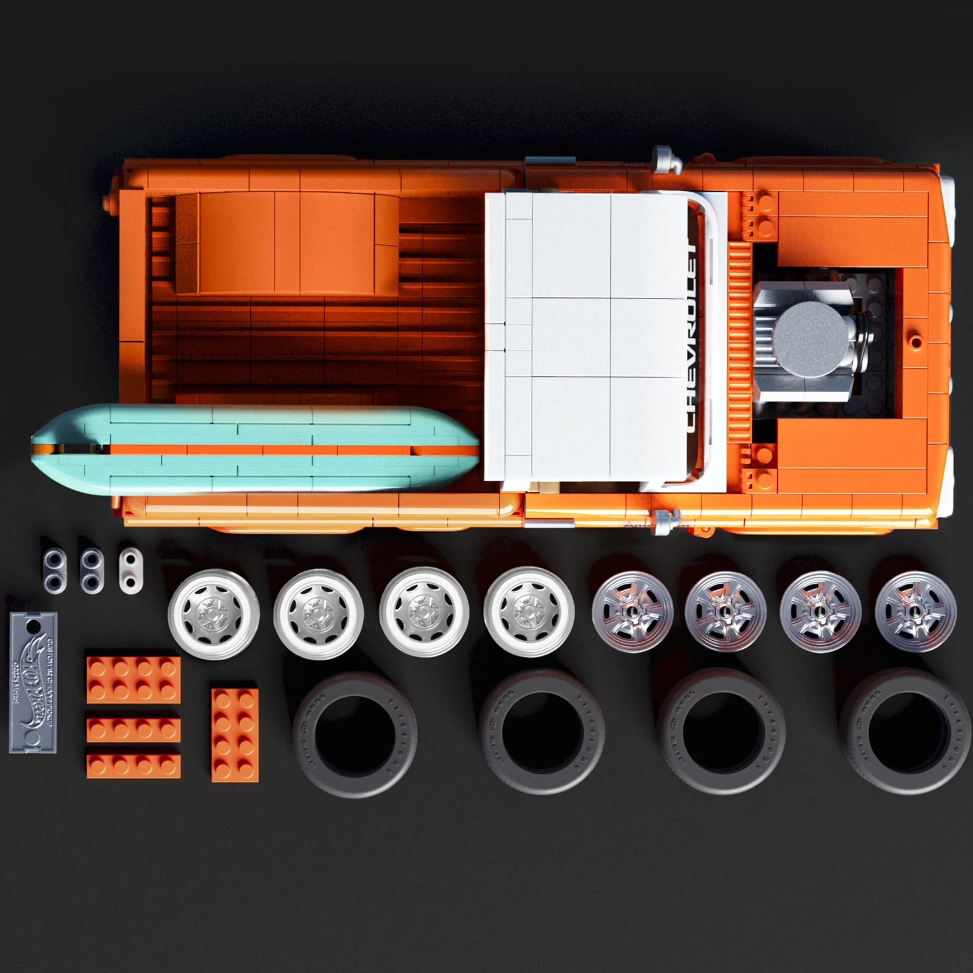 Mattel Brick Shop Hot Wheels Juguete de Construcción Elite Camioneta Custom 62 Chevy - Image 4