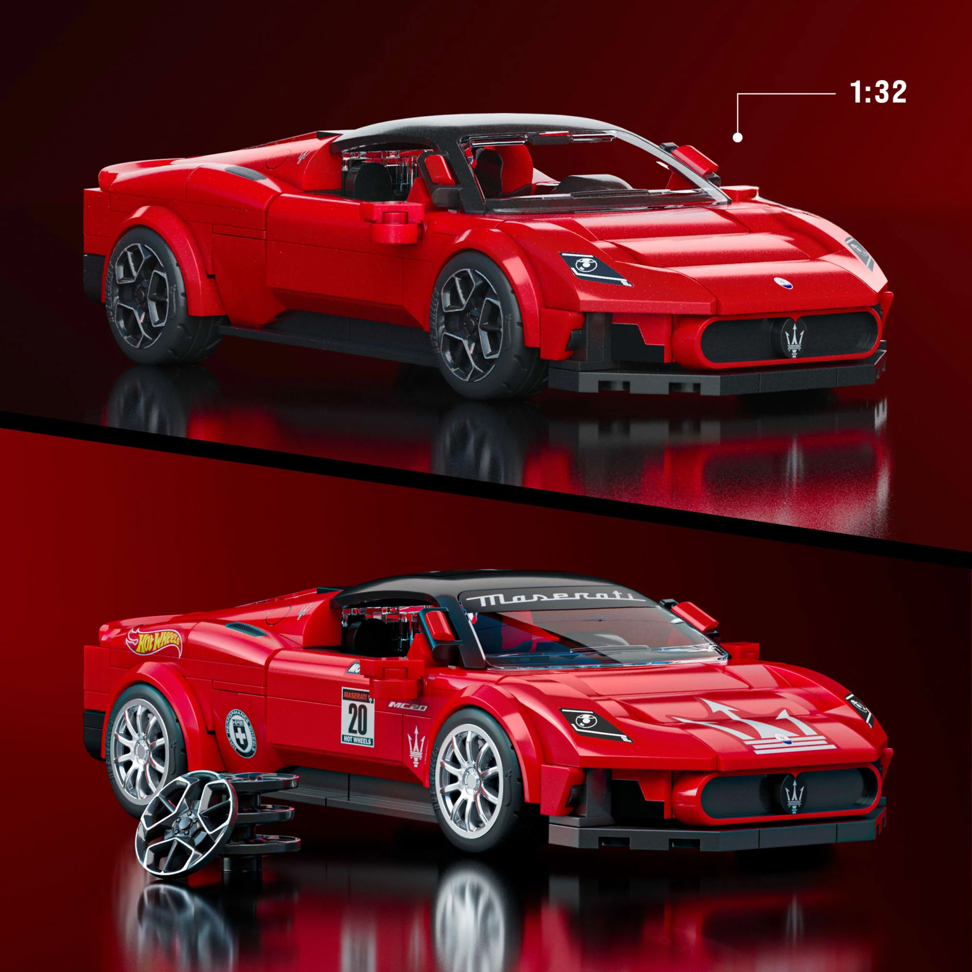 Mattel Brick Shop Hot Wheels Maserati Mc20, Kit de Construction de Jouets 250 Pièces, de Collection - Image 3