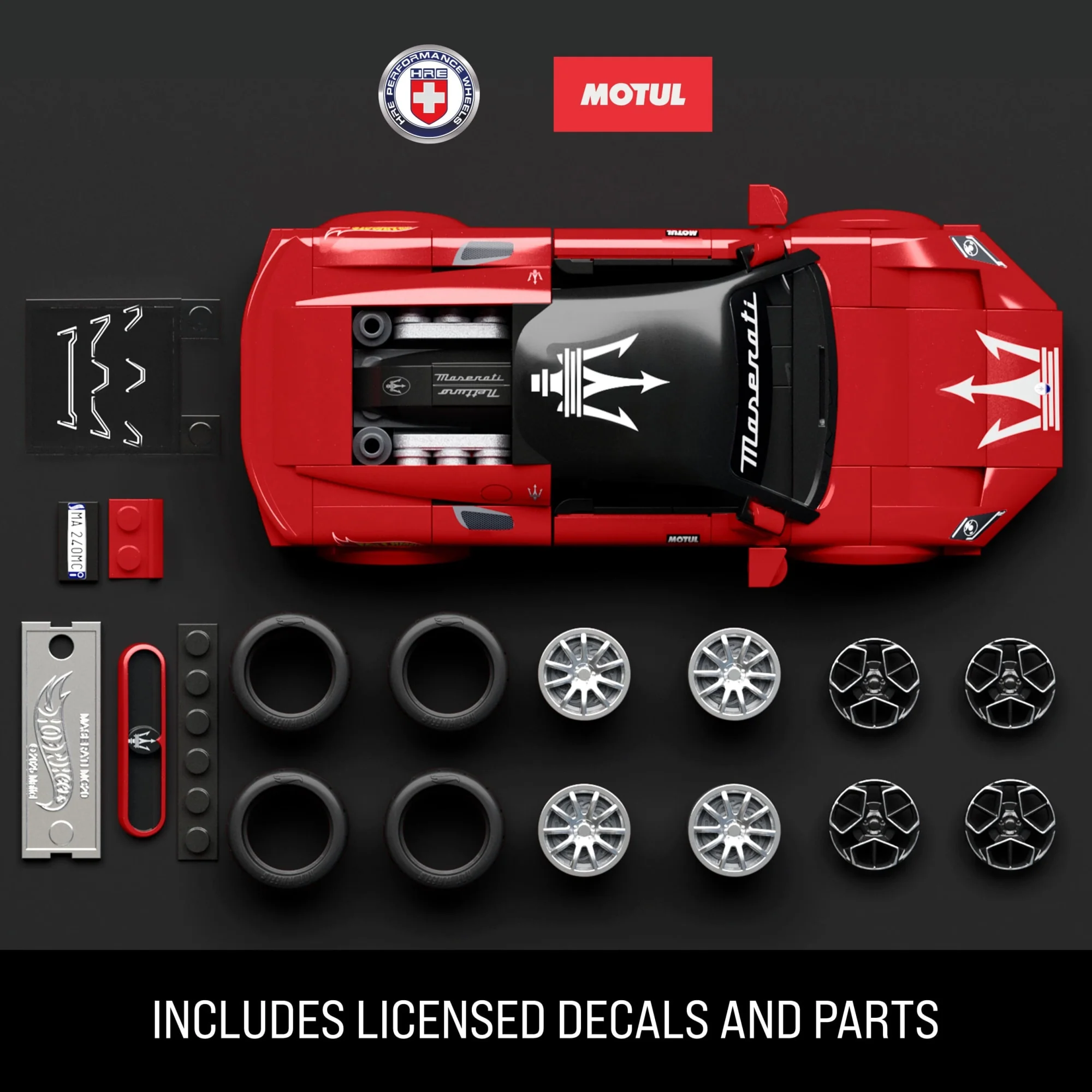 Mattel Brick Shop Hot Wheels Maserati MC20 Building Toy Kit (250 Pieces), for Collectors - Image 4