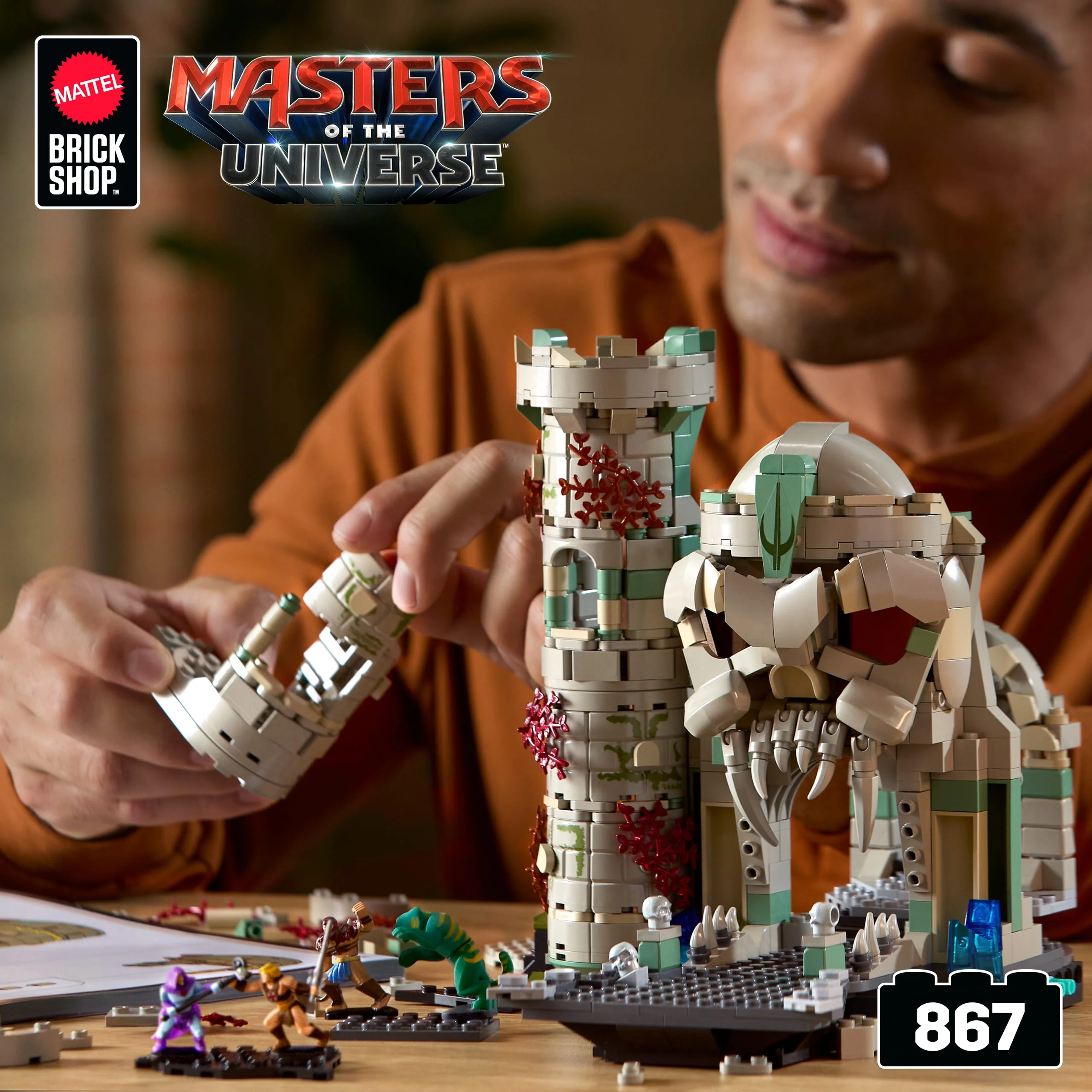 Mattel Brick Shop Masters Of The Universe Battle Of Castle Grayskull Building Toy Kit (867 Pieces), For Collectors - Image 2