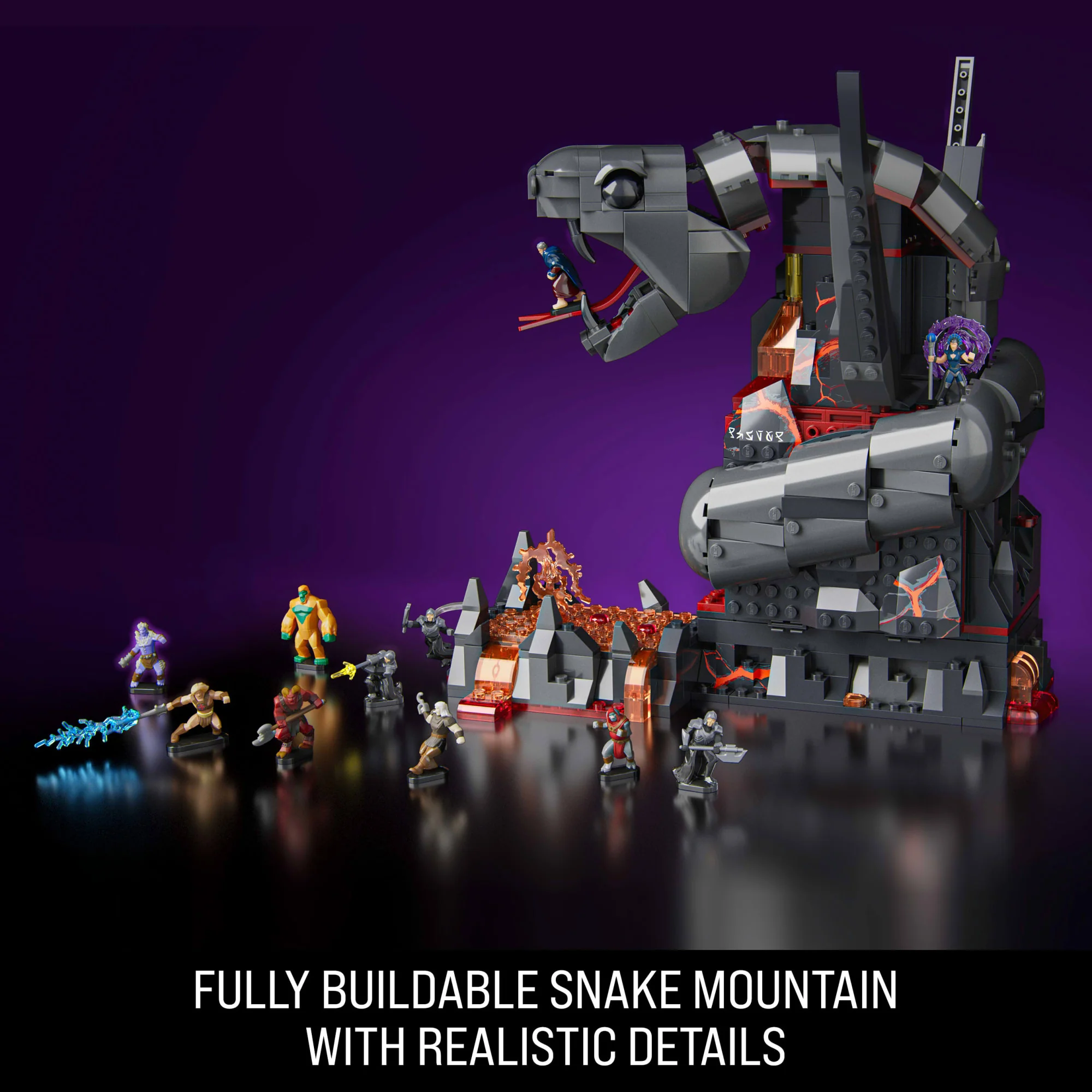 Mattel Brick Shop Masters Of The Universe Clash At Snake Mountain Building Toy Kit - Image 4