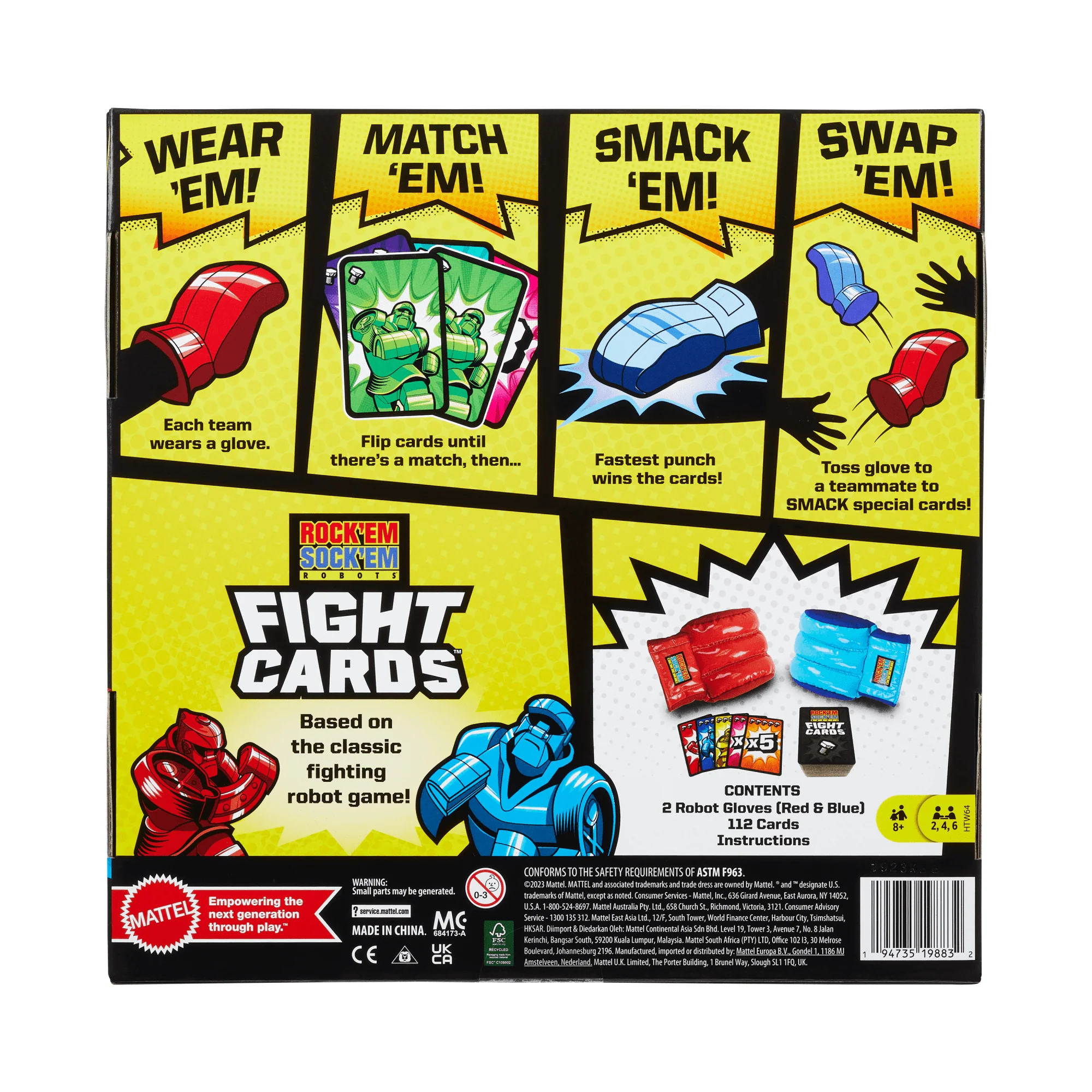 Mattel Games Juego de Mesa para Adultos Rock 'Em Sock 'Em Cartas - Image 6