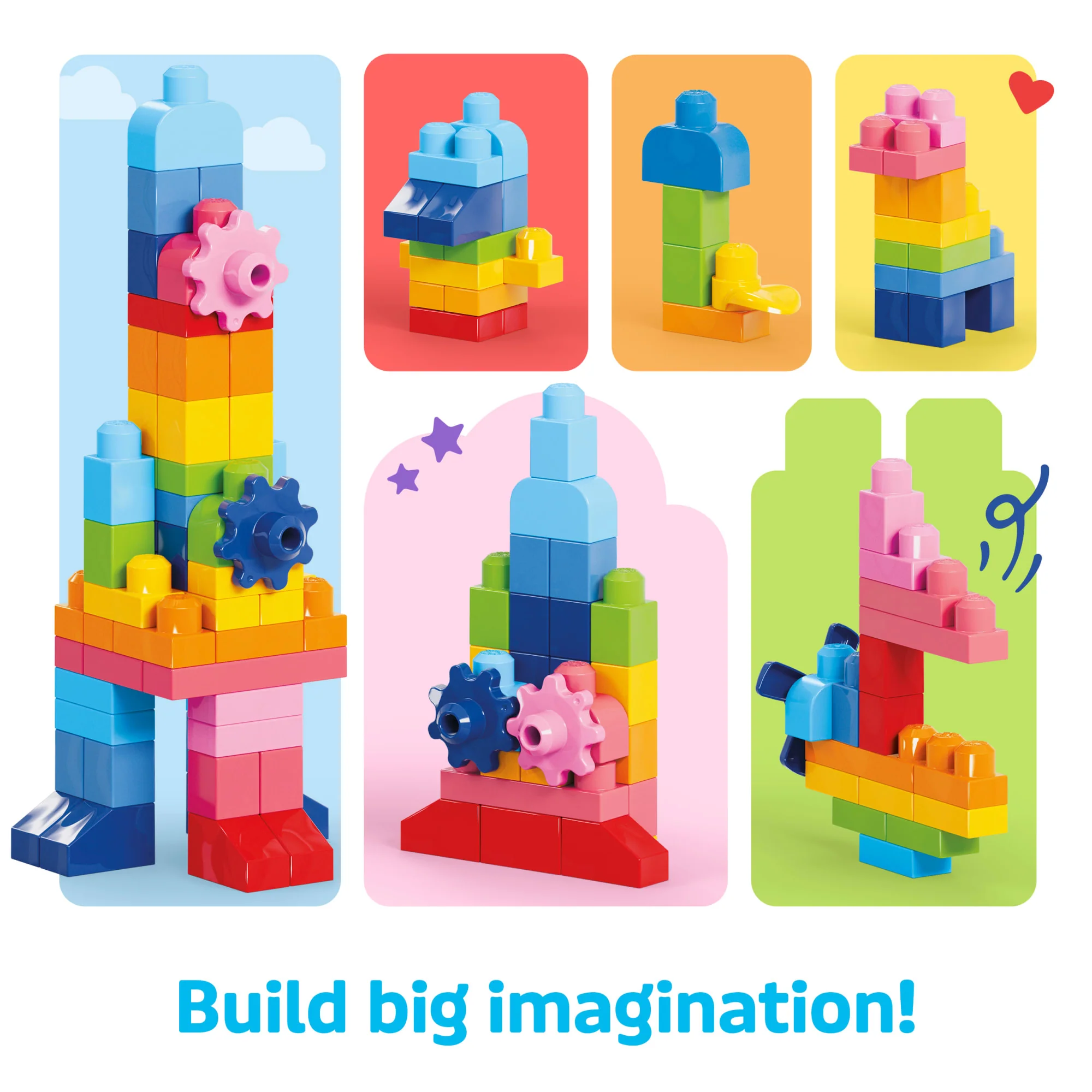 MEGA BLOKS First Builders Big Bag Of Blocks Toy Blocks With Storage Bag (130 Pieces) For Toddler - Image 5
