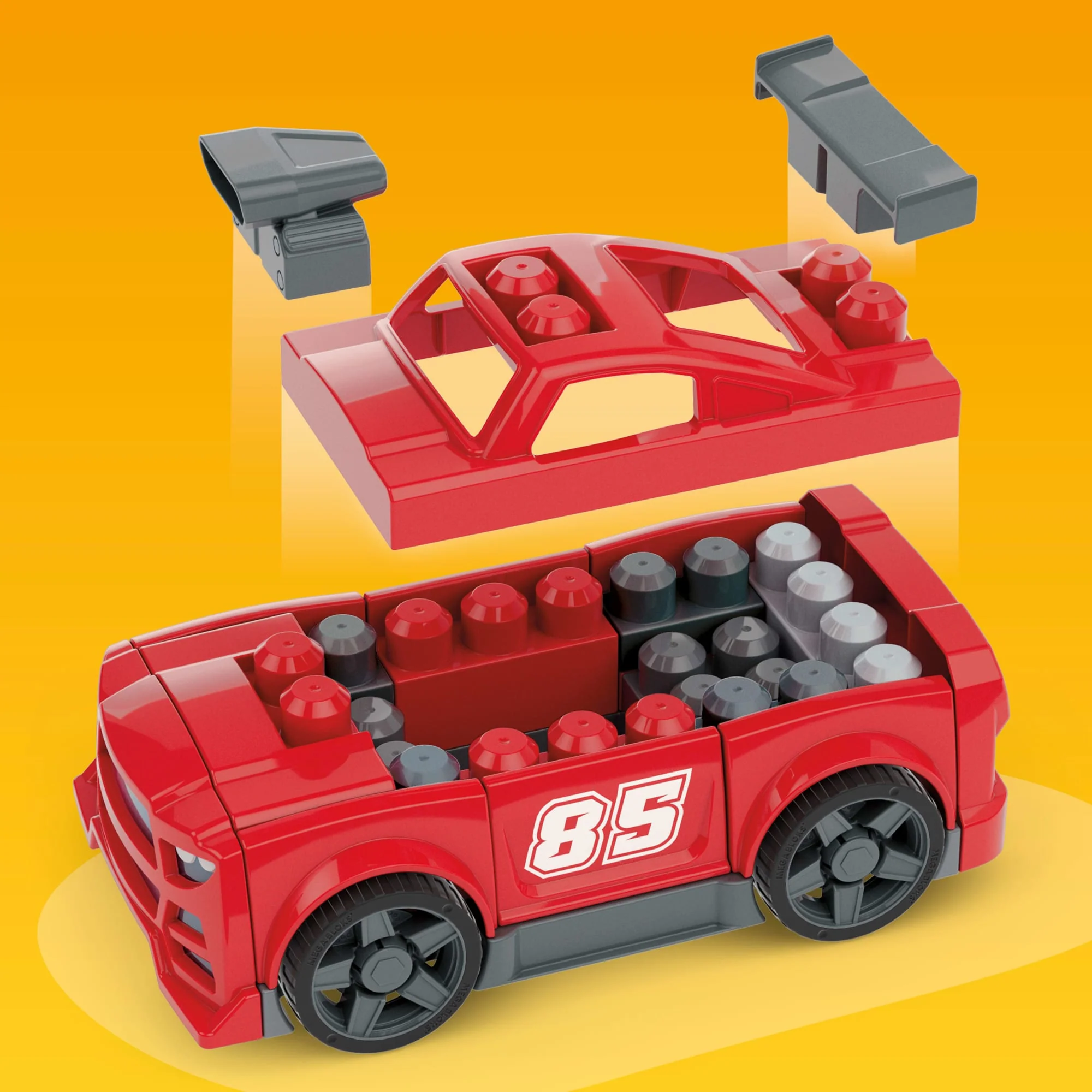 MEGA BLOKS Build & Go Race Car Block Toy With Rolling Wheels (26 Pieces) For Kids - Image 5