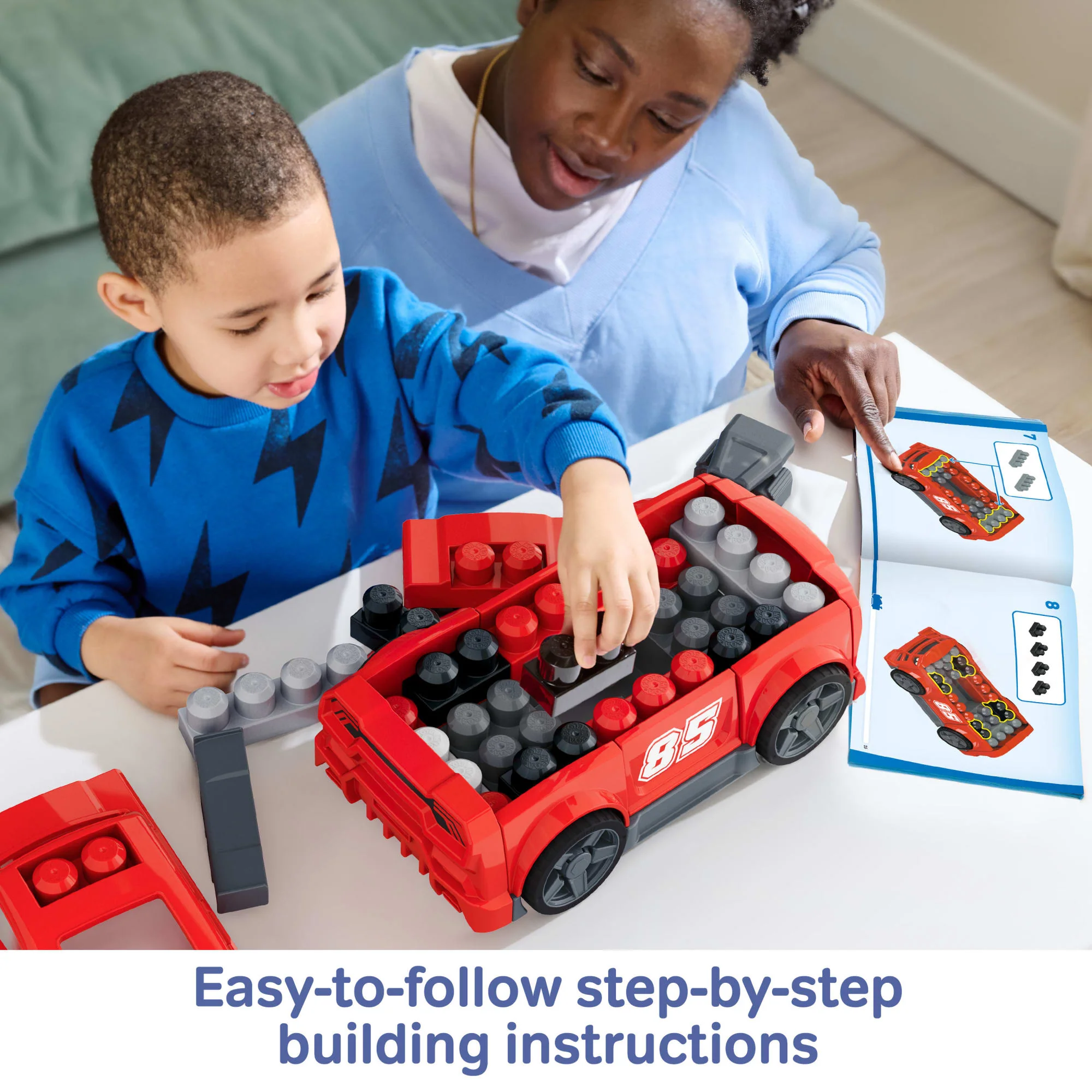 MEGA Bloks Build & Go Race Car Block Toy With Rolling Wheels (26 Pieces) For Kids - Image 4