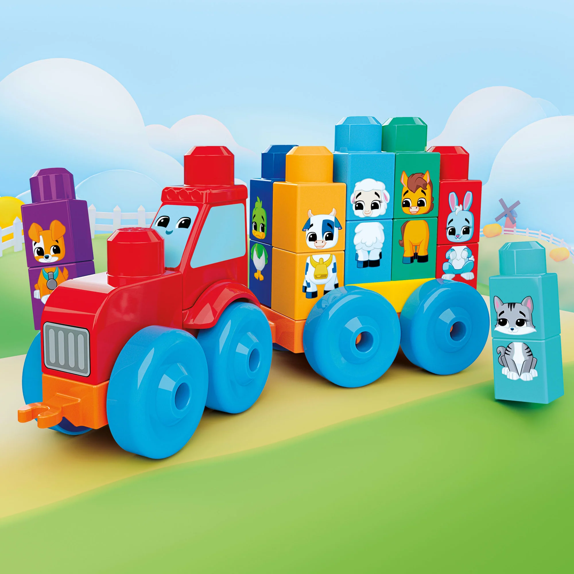 MEGA BLOKS First Builders Build & Match Animal Tractor Block Toy (30 Pieces) For Toddler - Image 5