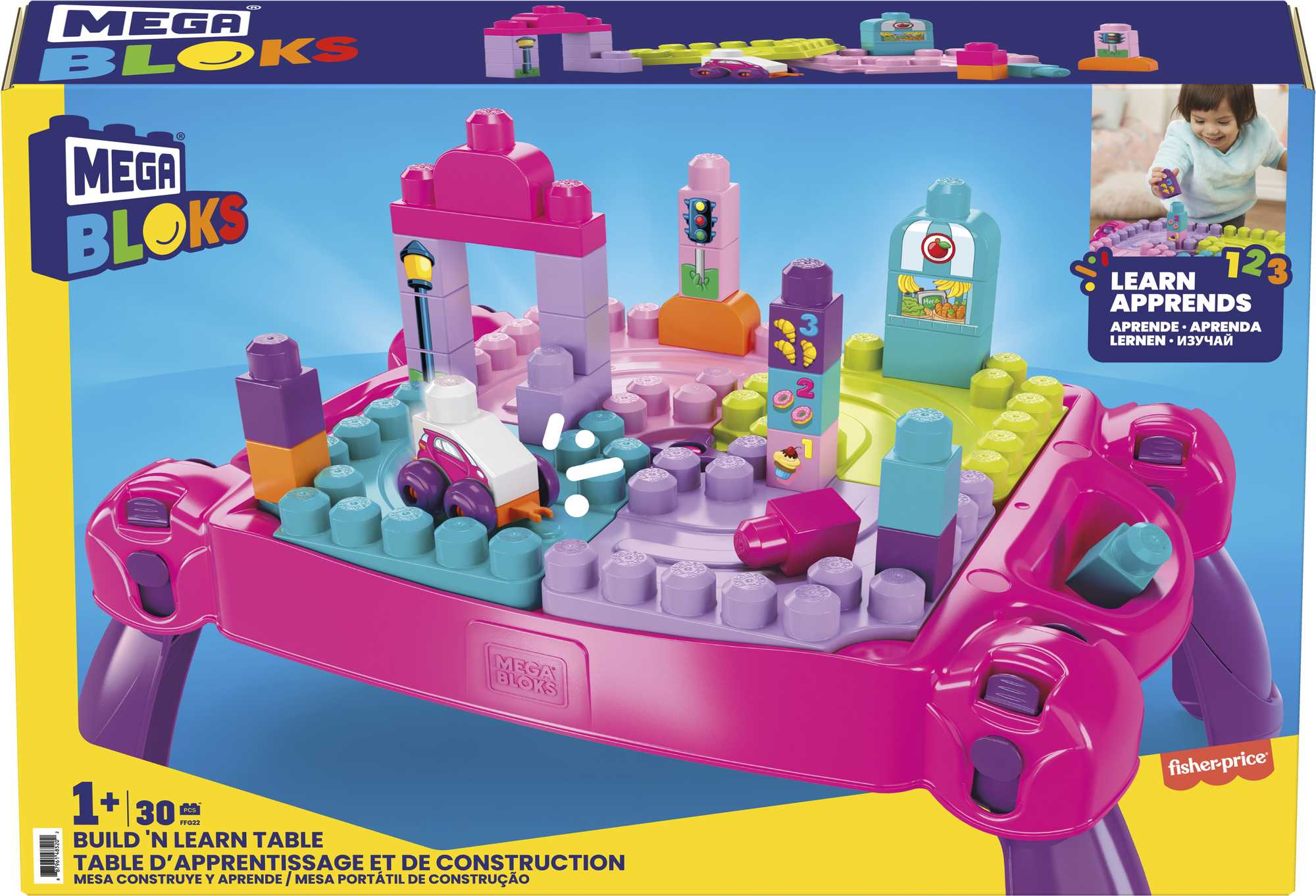 MEGA BLOKS First Builders Build ‘n Learn Table Block Toy With Storage (30 Pieces) For Toddler - Image 6