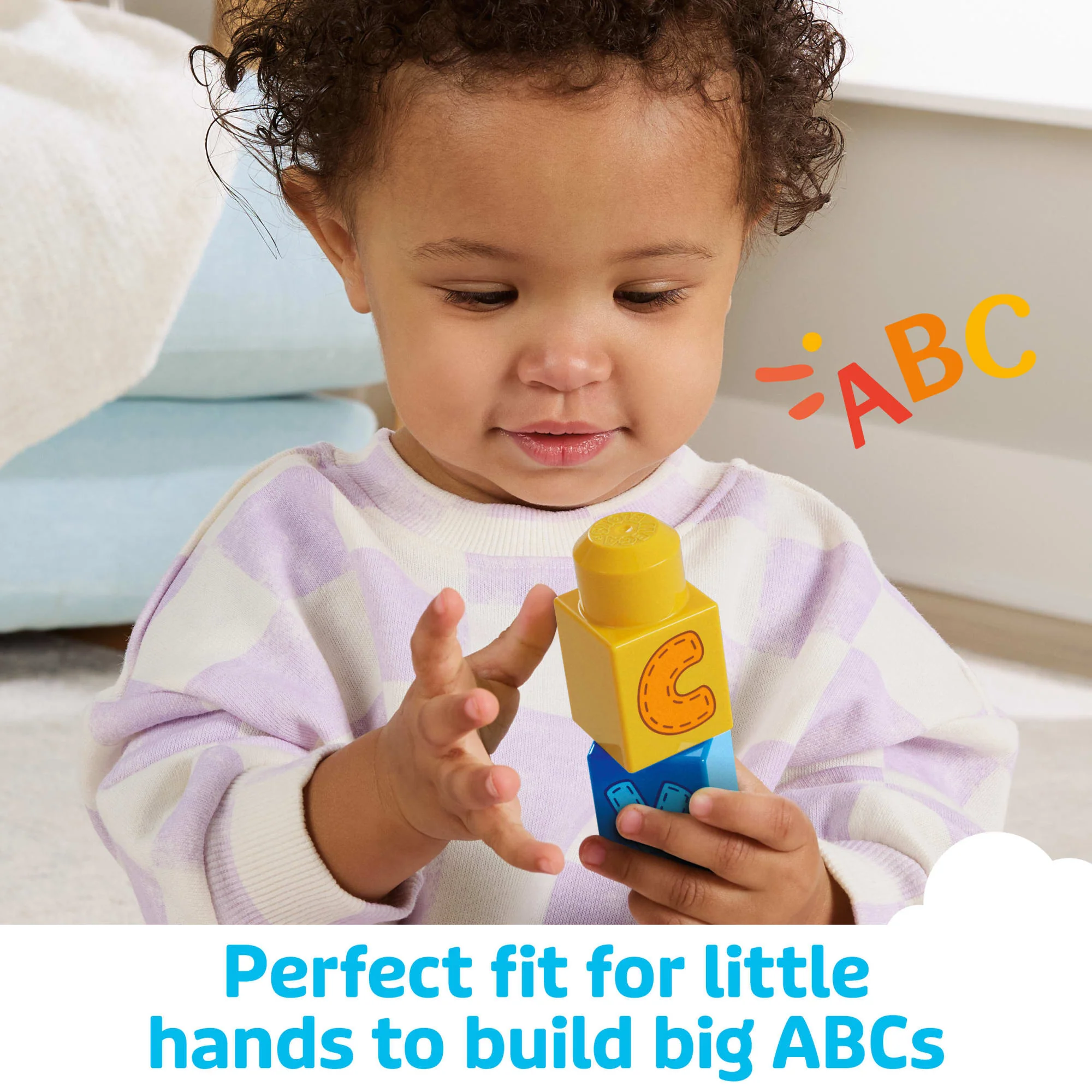 MEGA BLOKS ABC Learning Train Fisher Price Building Toy Blocks (60 Pieces) For Toddler - Image 4
