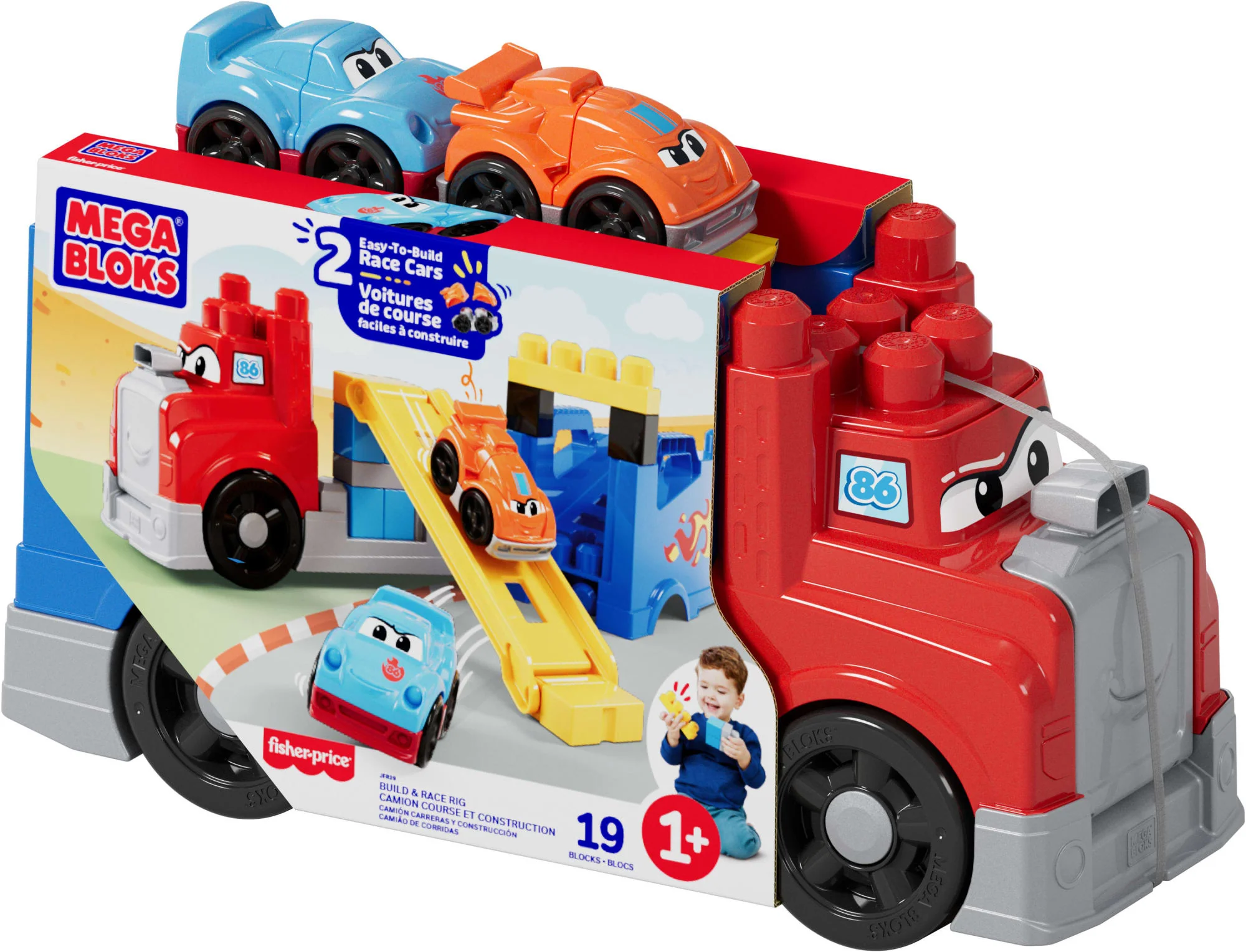 Mega Bloks-Camion Course et Construction-Coffret Avec 19Pièces - Image 2