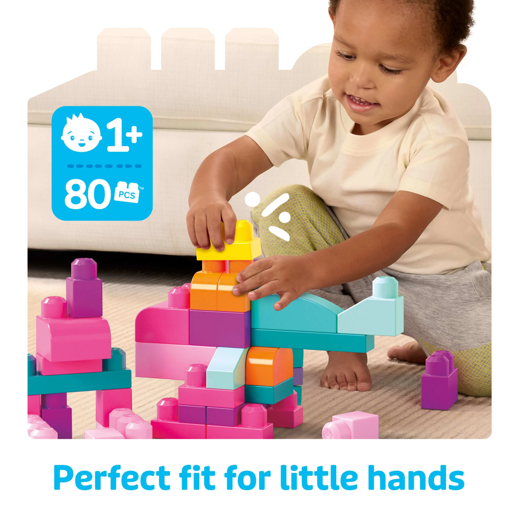 MEGA BLOKS First Builders Big Building Bag Toy Blocks With Storage Bag (80 Pieces) For Toddler - Image 2