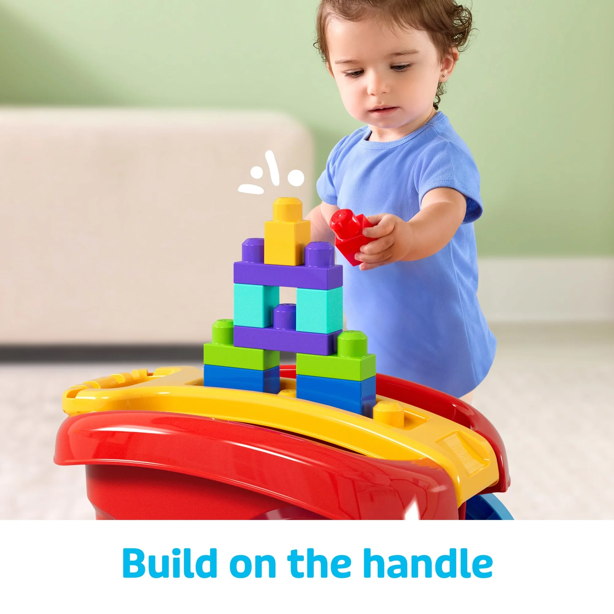 MEGA Bloks First Builders Block Scooping Wagon With Storage (20 Pieces) For Toddlers - Image 5
