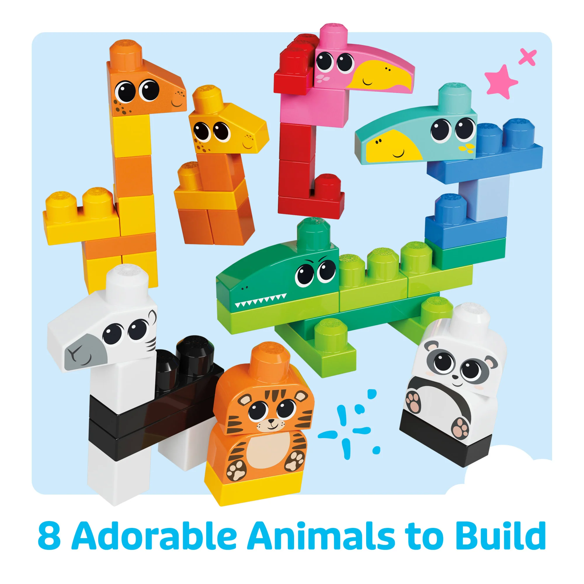 MEGA Bloks Fisher-Price Animal Blocks Building Toy With Storage (250 Pieces) For Toddler - Image 3