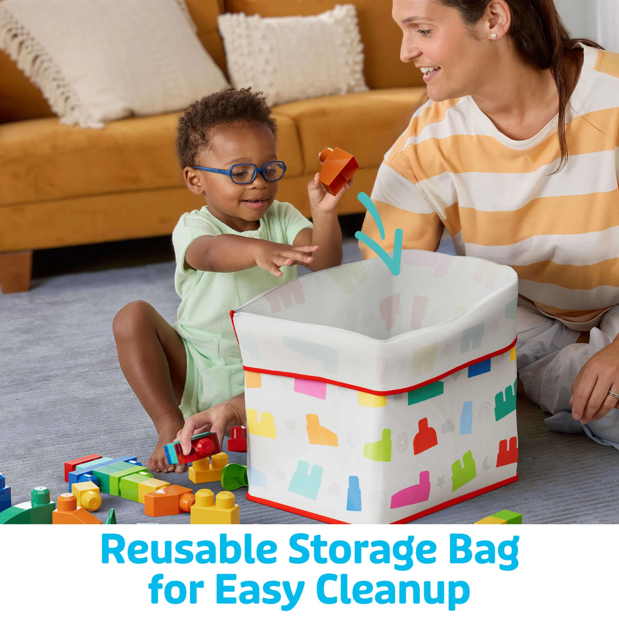 MEGA Bloks Fisher-Price Animal Blocks Building Toy With Storage (250 Pieces) For Toddler - Image 4