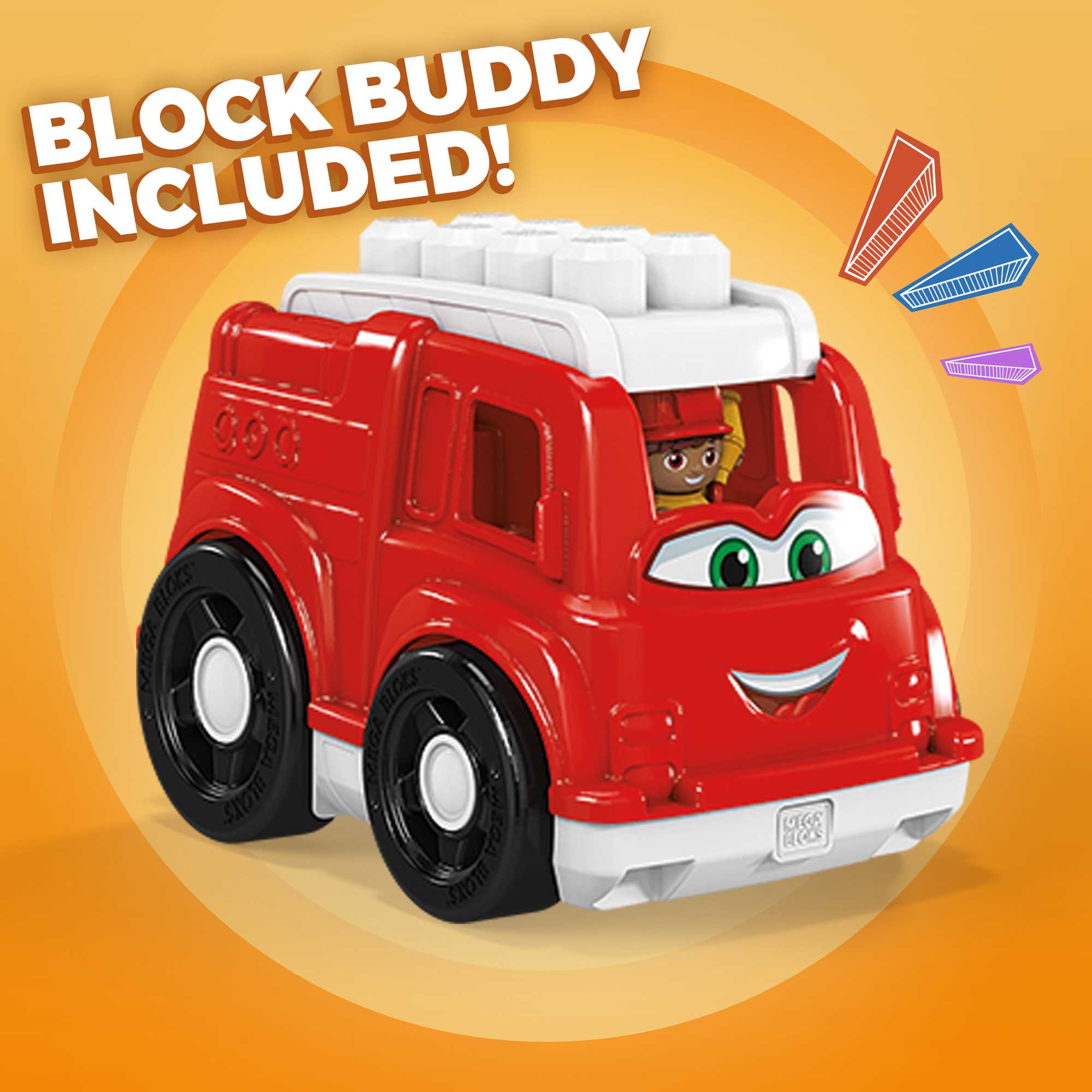 MEGA BLOKS Freddy Fire Truck Building Set With 4 Big Building Blocks - Image 4