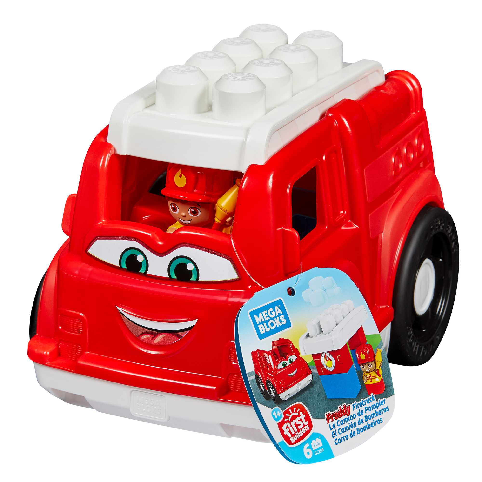 MEGA BLOKS Freddy Fire Truck Building Set With 4 Big Building Blocks - Image 5