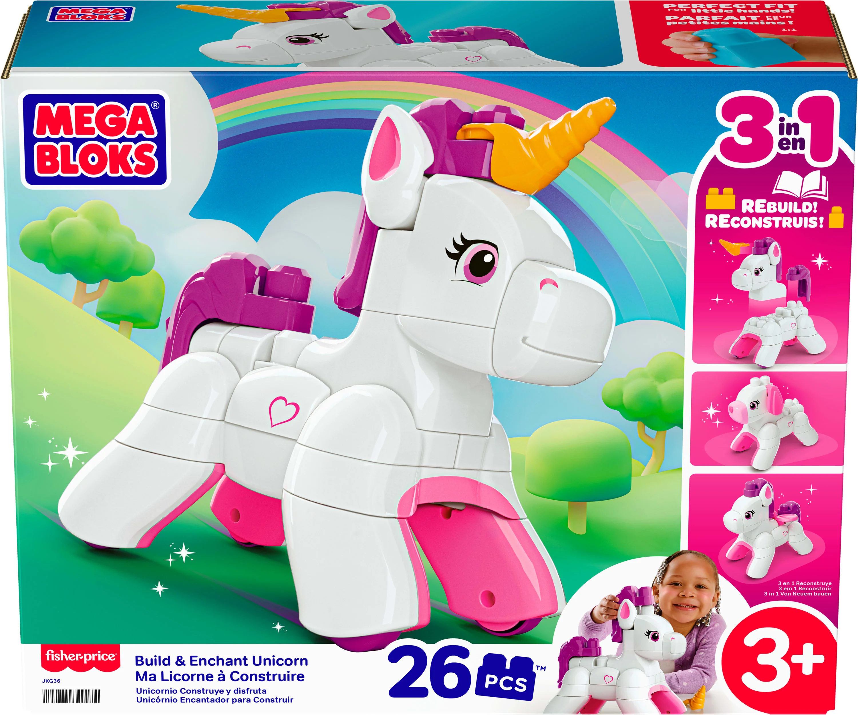 Mega Bloks Juguete de Construcción 3 en 1 unicornio arma y brilla - Image 6