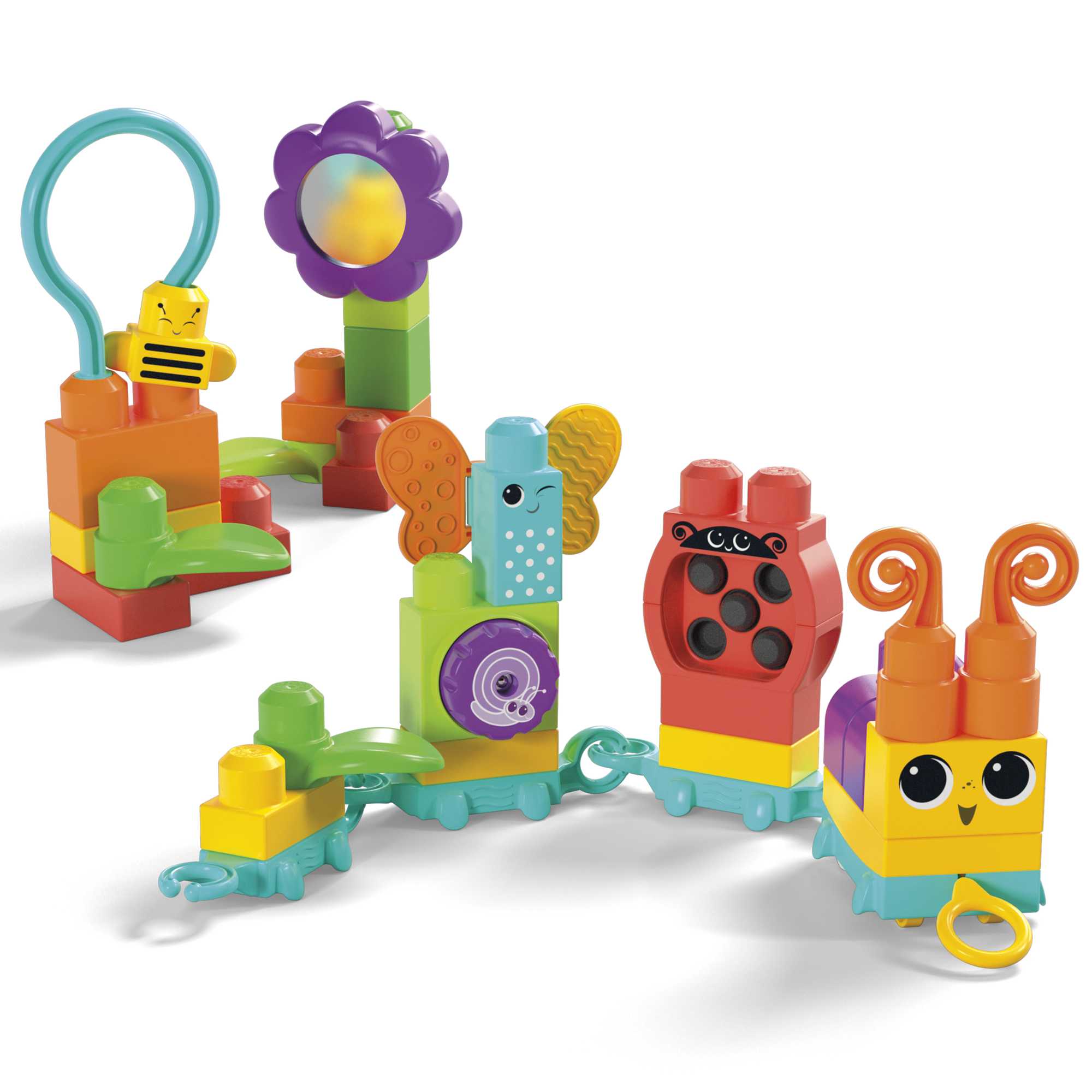 MEGA Bloks Move N Groove Caterpillar Sensory Building Toys For Toddlers 1-3 (30 Pcs) - Image 5