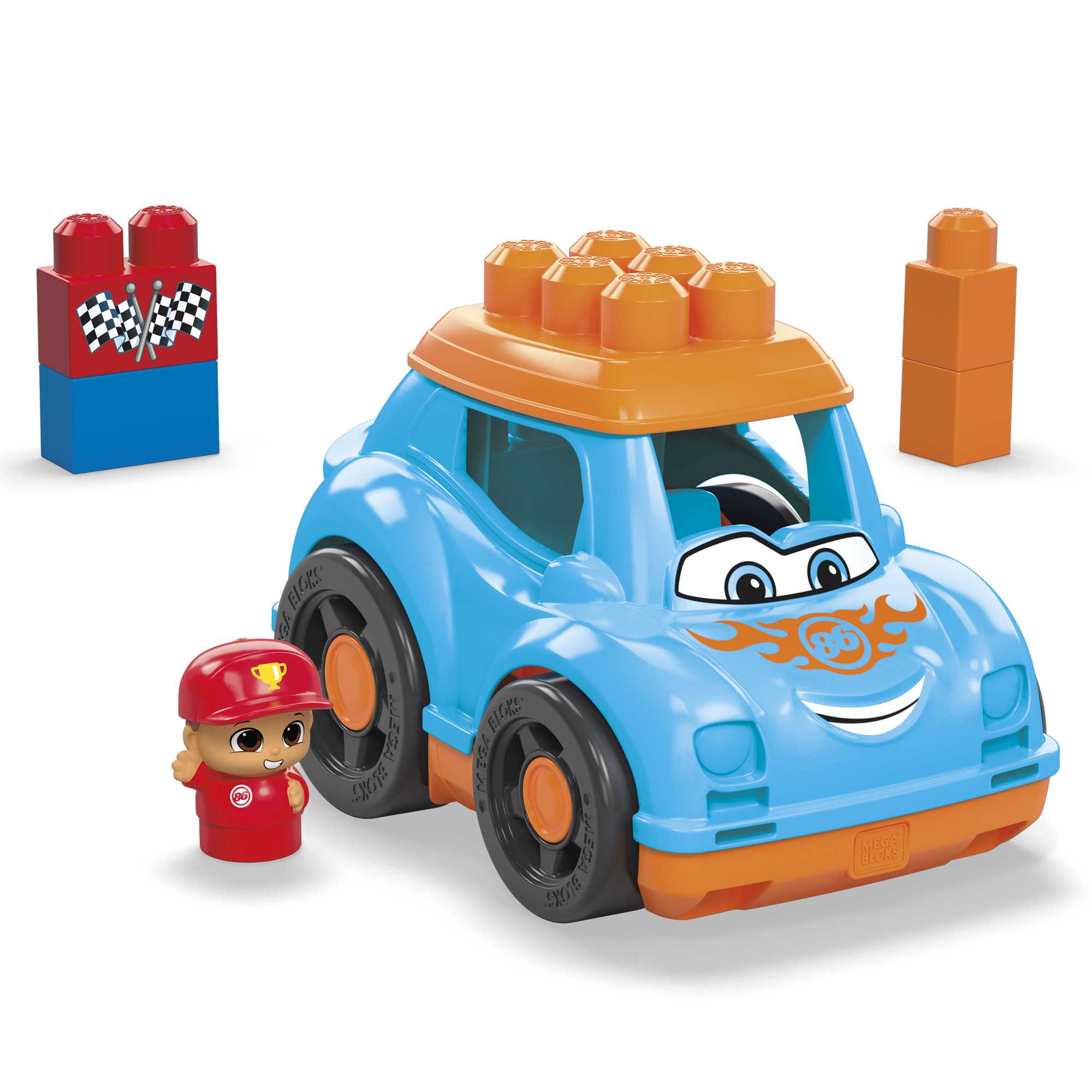 MEGA Bloks Ricky Race Car Building Toy Car, Blocks For Toddlers 1-3 (6 Pcs) - Image 2