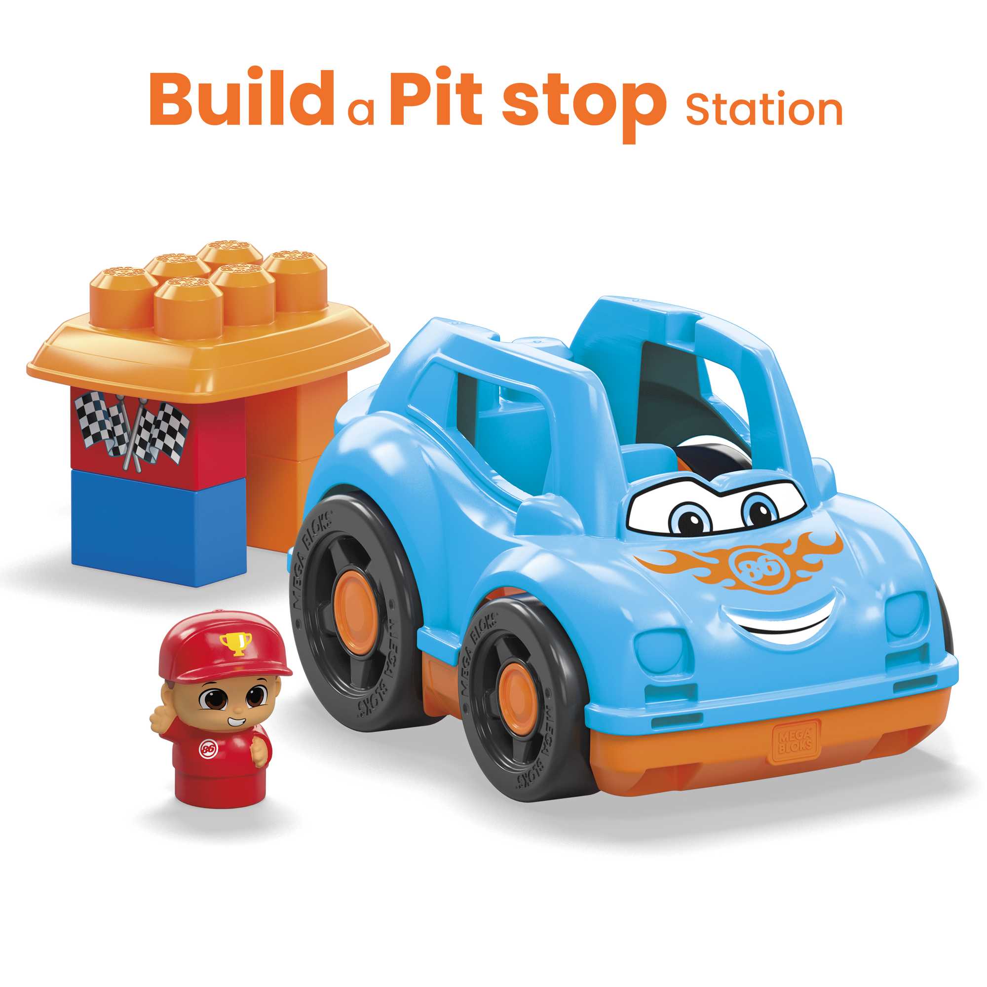MEGA Bloks Ricky Race Car Building Toy Car, Blocks For Toddlers 1-3 (6 Pcs) - Image 5