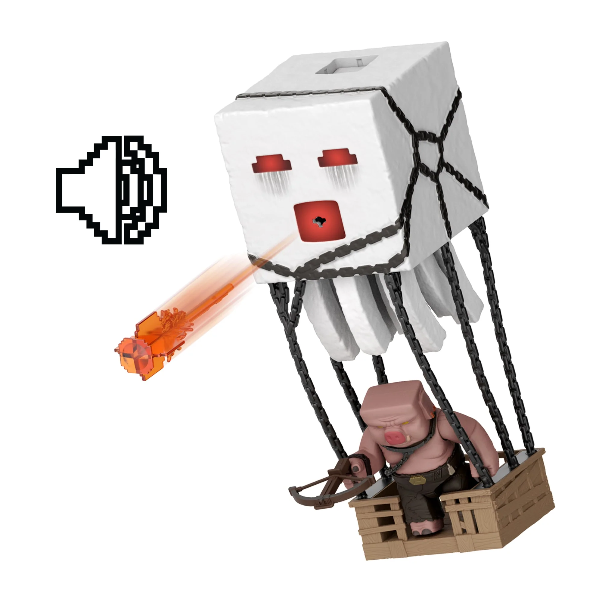 Minecraft Blast Attack Ghast Action Figure Set With Lights, Sounds & More inspired By The Movie - Image 4