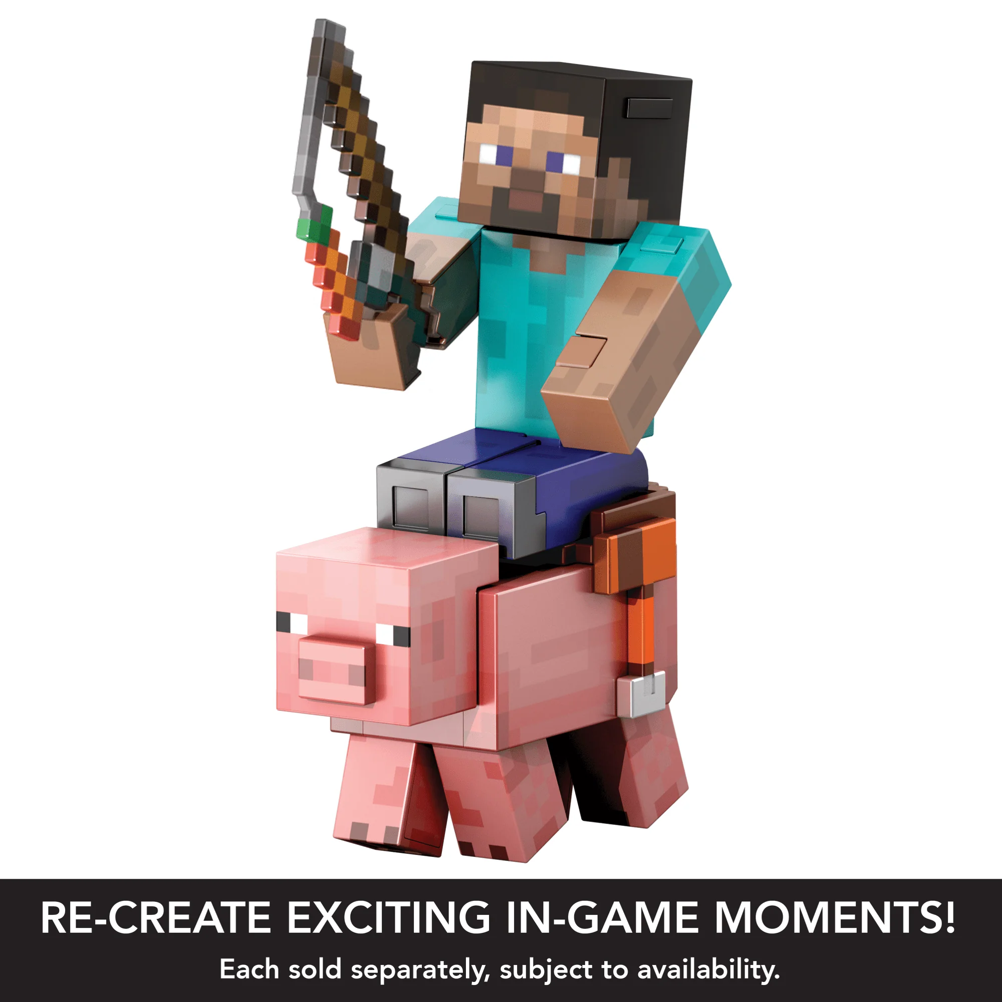 Minecraft Diamond Level Pig Action Figure, 4 Accessories, 5.5-in Collector Scale - Image 5