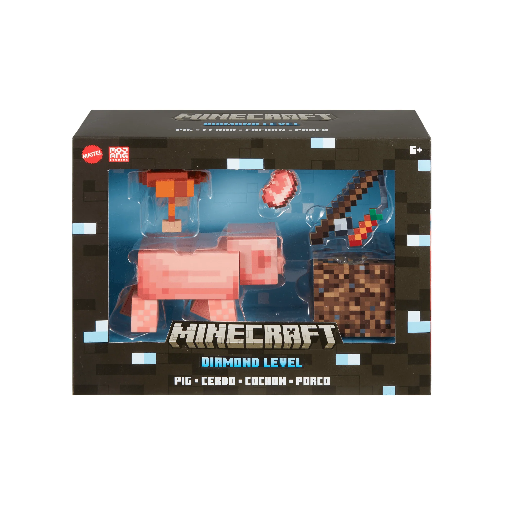 Minecraft Diamond Level Pig Action Figure, 4 Accessories, 5.5-in Collector Scale - Image 6