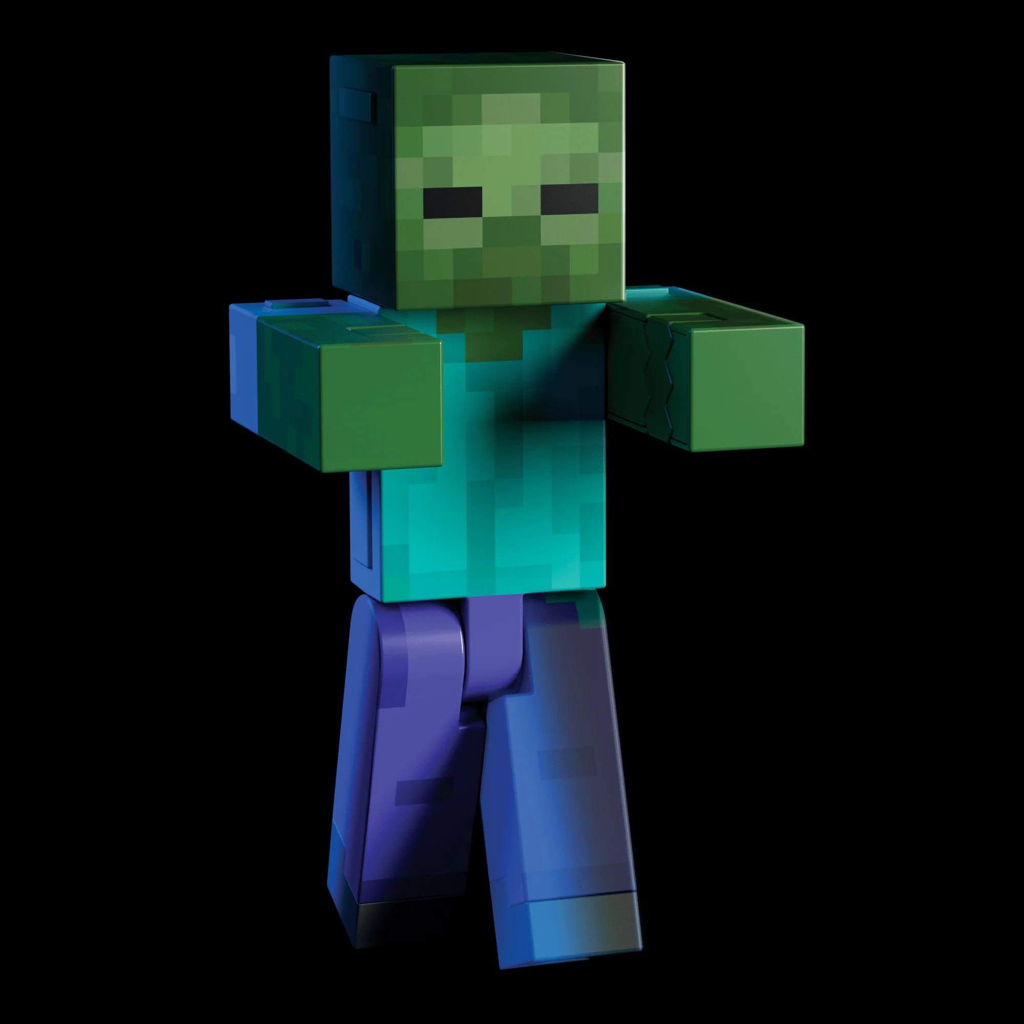 Minecraft Diamond Level Zombie Action Figure, 4 Accessories, 5.5-in Collector Scale - Image 2