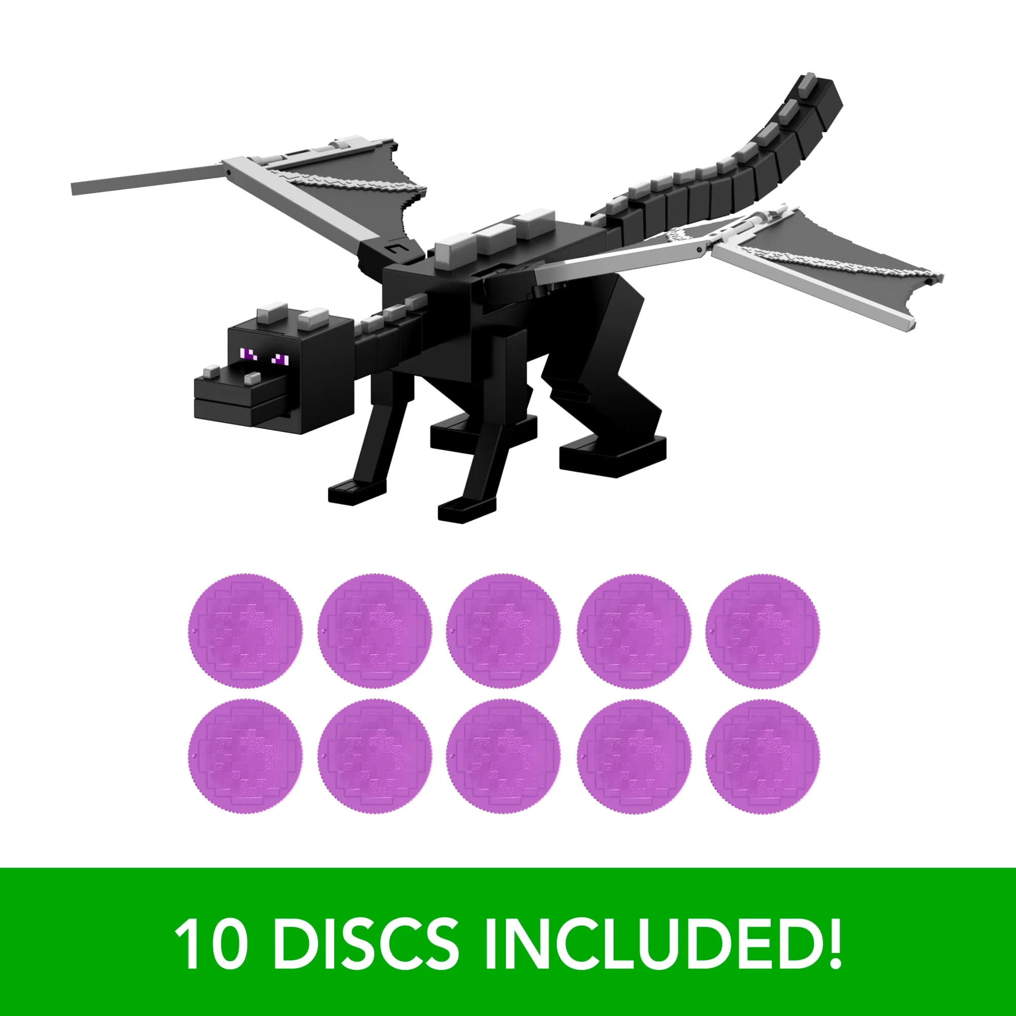 Minecraft DragonS Breath Attack Ender Dragon Action Figure With 10 Discs, 20-Inch Wingspan - Image 4