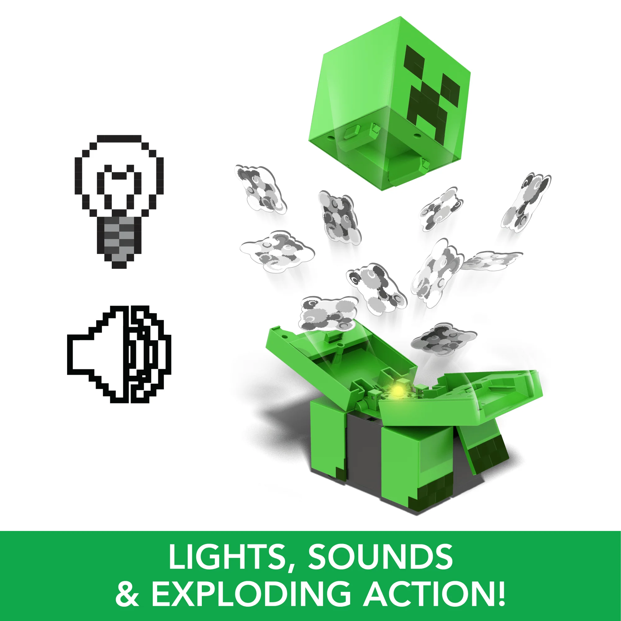 Minecraft Exploding RC Creeper, Lights & Sounds, 10 Explosion Particles & Dlc Code - Image 3