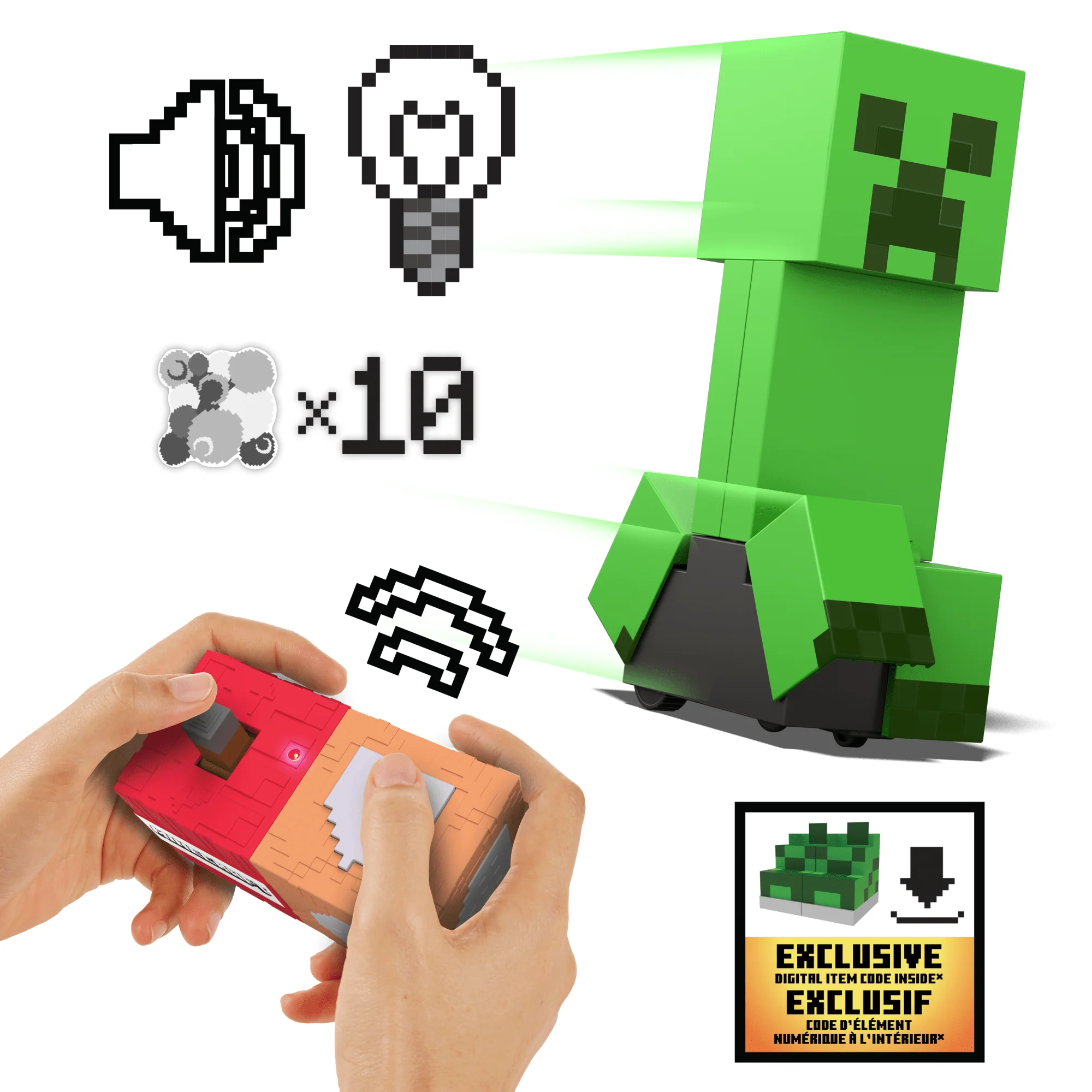 Minecraft Exploding RC Creeper, Lights & Sounds, 10 Explosion Particles & Dlc Code - Image 6