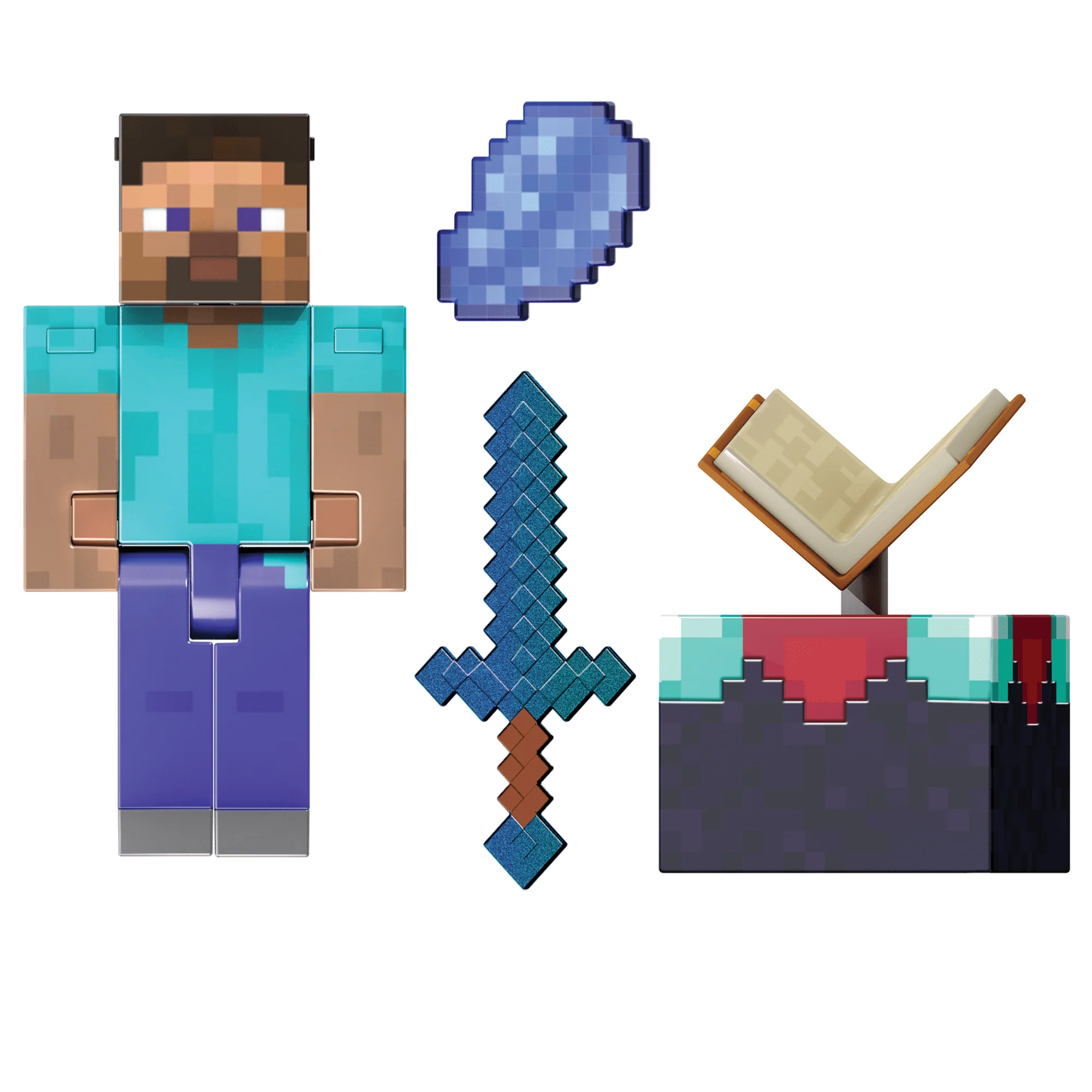 Minecraft-Steve Diamond Level-Figurine Articulée 14Cm et Accessoires - Image 3