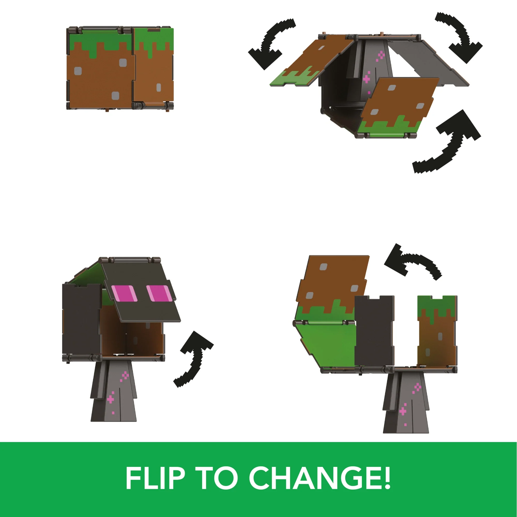 Minecraft Flippin’ Figs Figures Collection, 2-in-1 Fidget Play, 3.75-in Scale & Pixelated Design (Characters May Vary) - Image 4