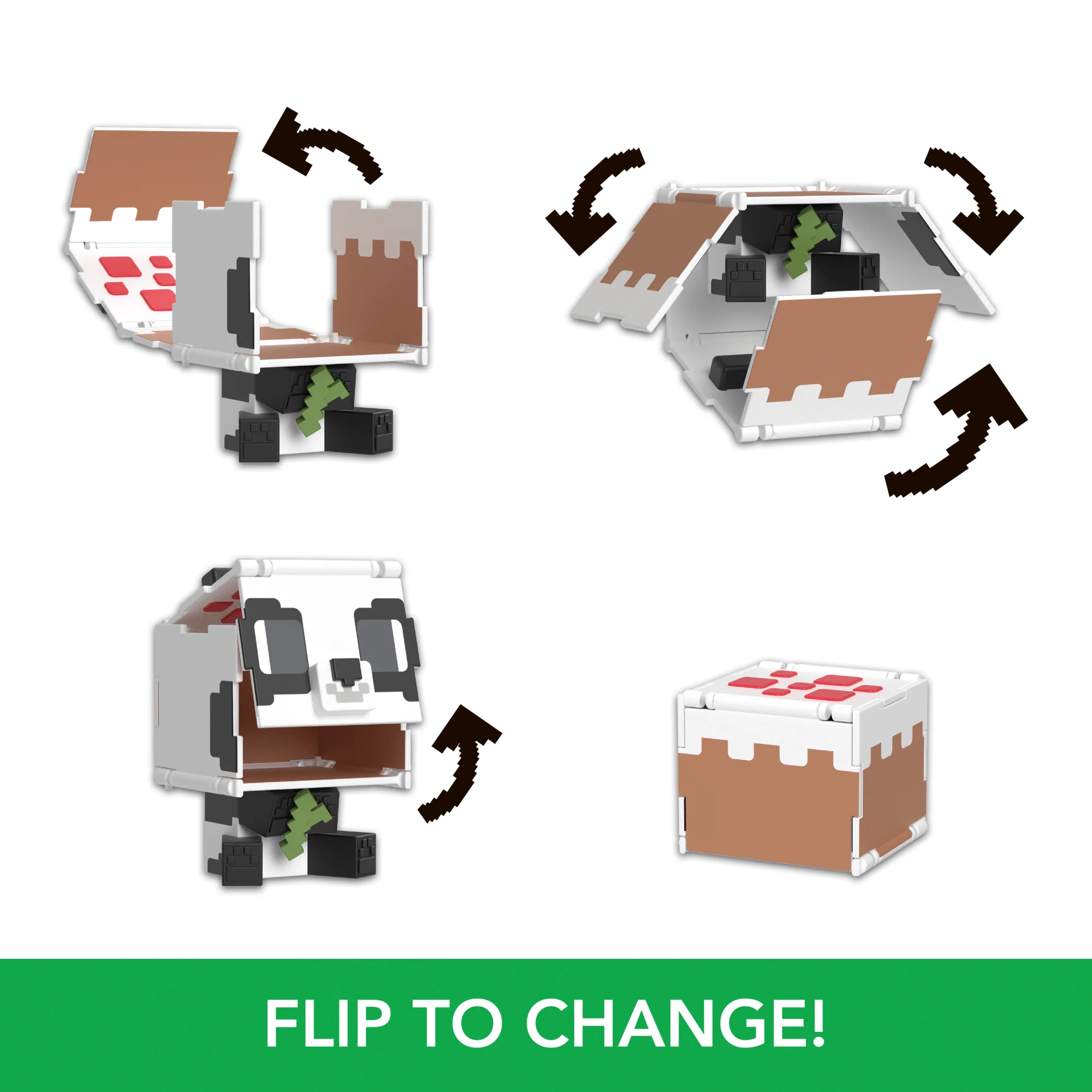 Minecraft Flippin’ Figs Figures Collection, 2-in-1 Fidget Play, 3.75-in Scale & Pixelated Design (Characters May Vary) - Image 3