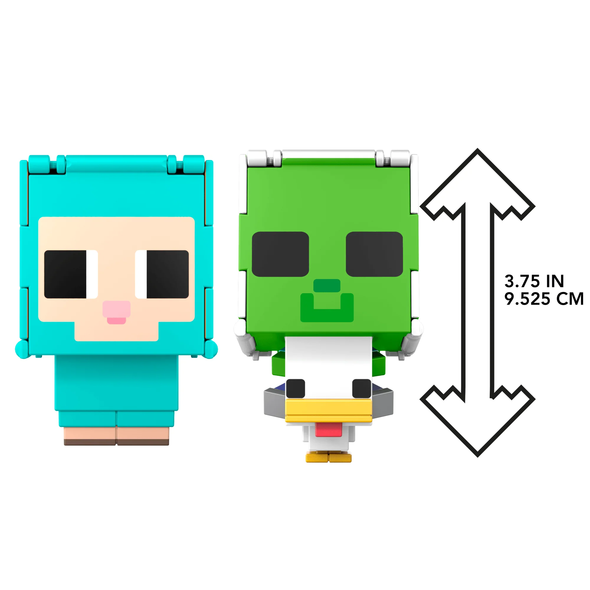 Minecraft Flippin’ Figs Sheep & Chicken Figures 2-Pack, 2-In-1 Fidget Play & Pixelated Design - Image 2
