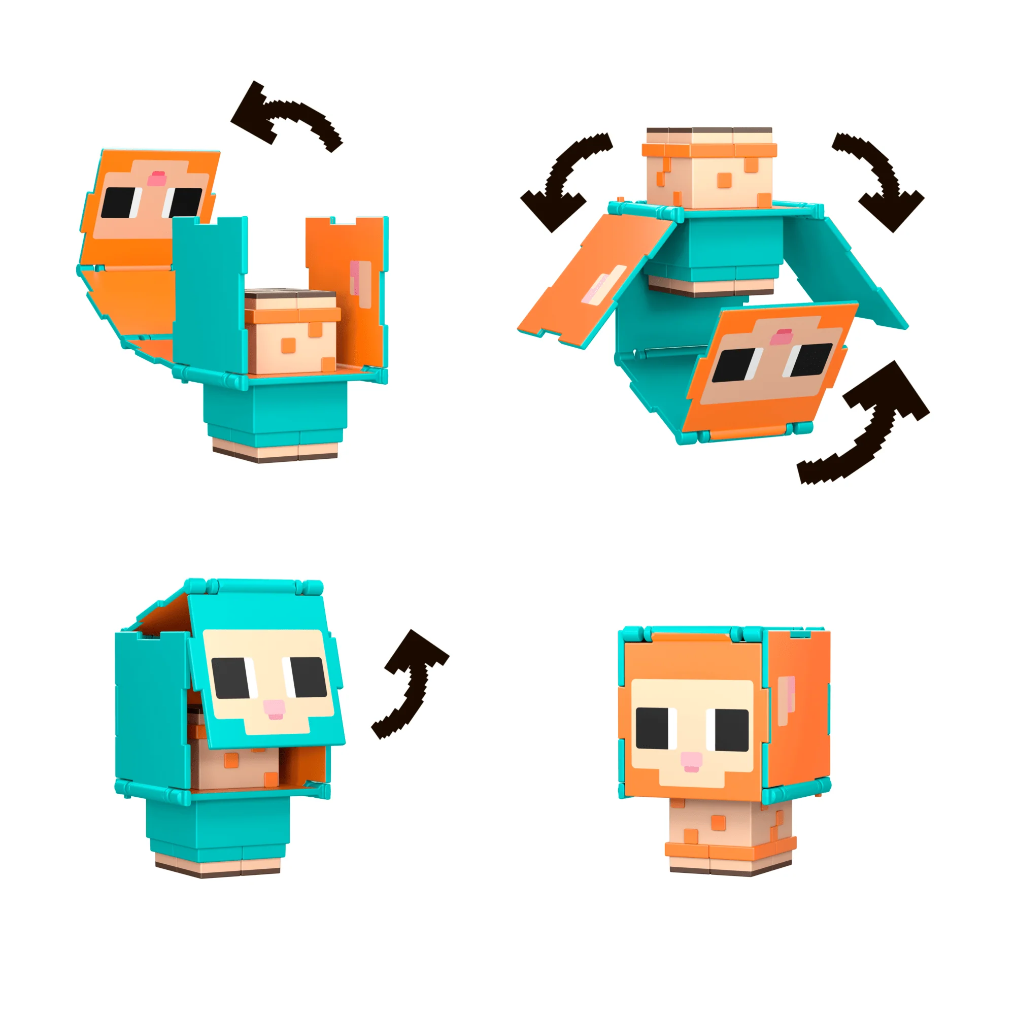 Minecraft Flippin’ Figs Sheep & Chicken Figures 2-Pack, 2-In-1 Fidget Play & Pixelated Design - Image 4