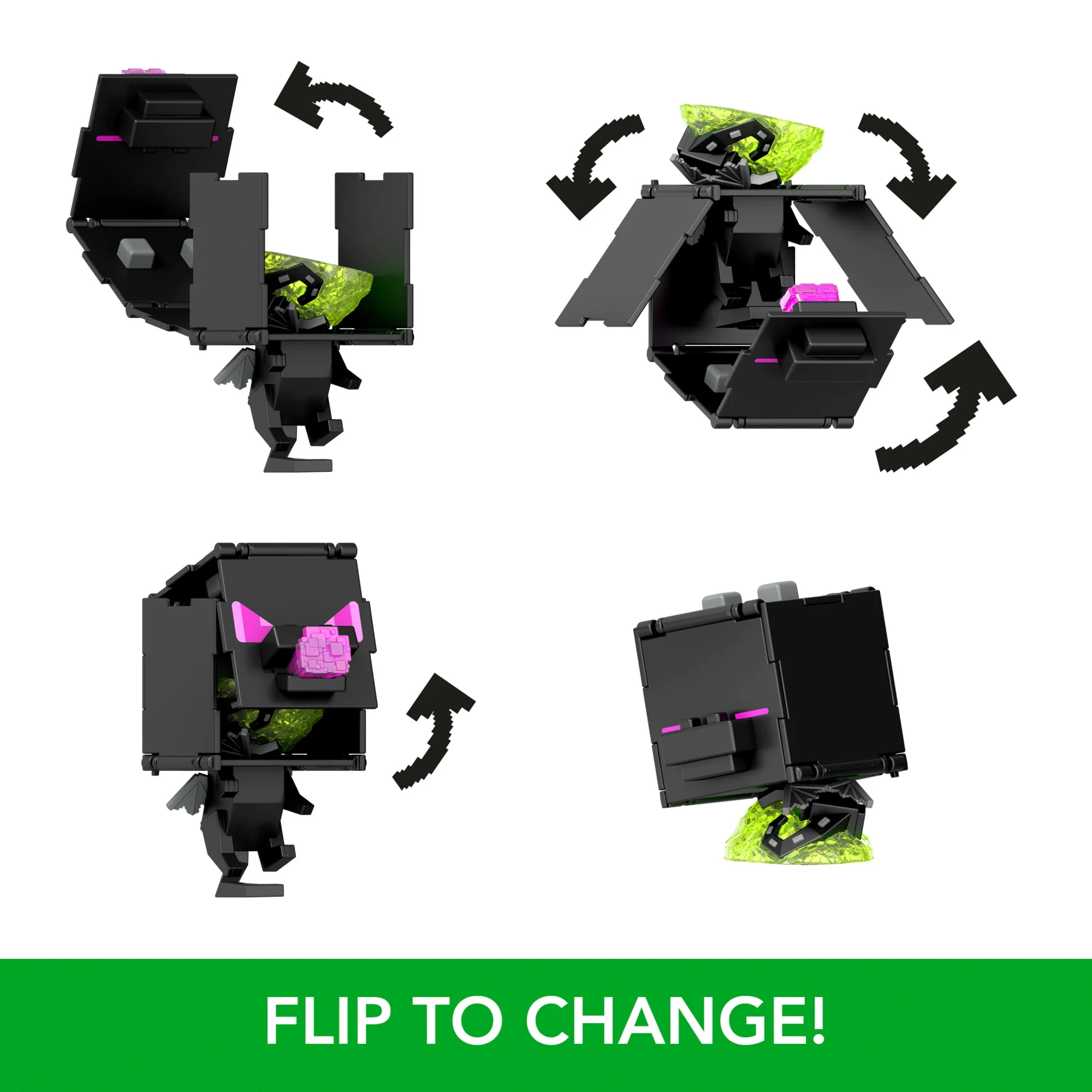 Minecraft Flippin’ Figs 2 Pack Action Figures, 2-in-1 Fidget Play, 3.75-inch Sunny & Ender Dragon - Image 4