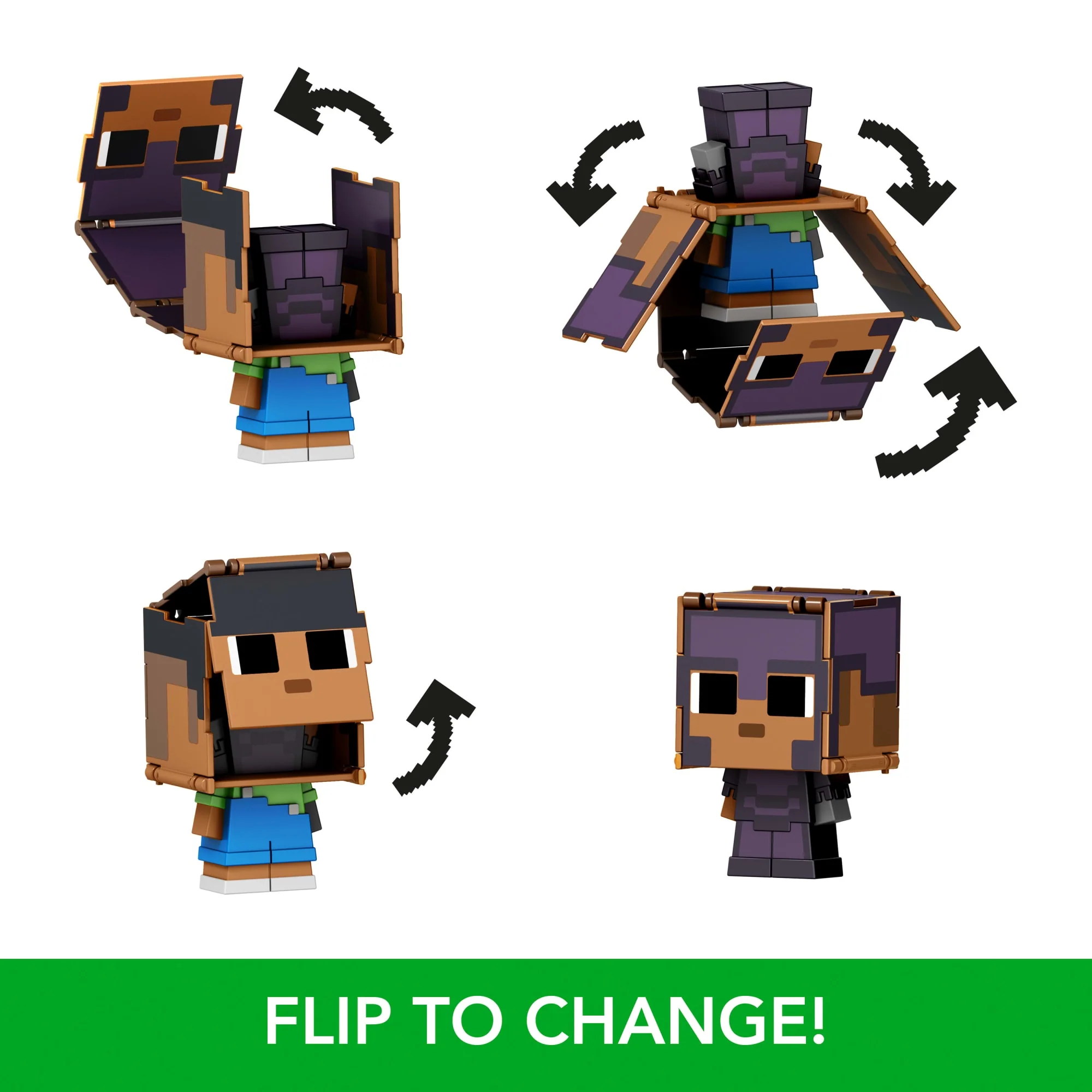Minecraft Flippin’ Figs 2 Pack Action Figures, 2-in-1 Fidget Play, 3.75-inch Sunny & Ender Dragon - Image 5